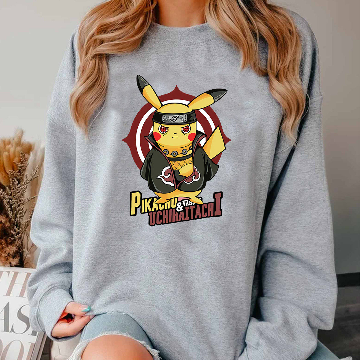 Pikachu And Naruto Uchiha Itachi Pokémon Unisex T-Shirt,Crewneck,Hoodie,H-C-814