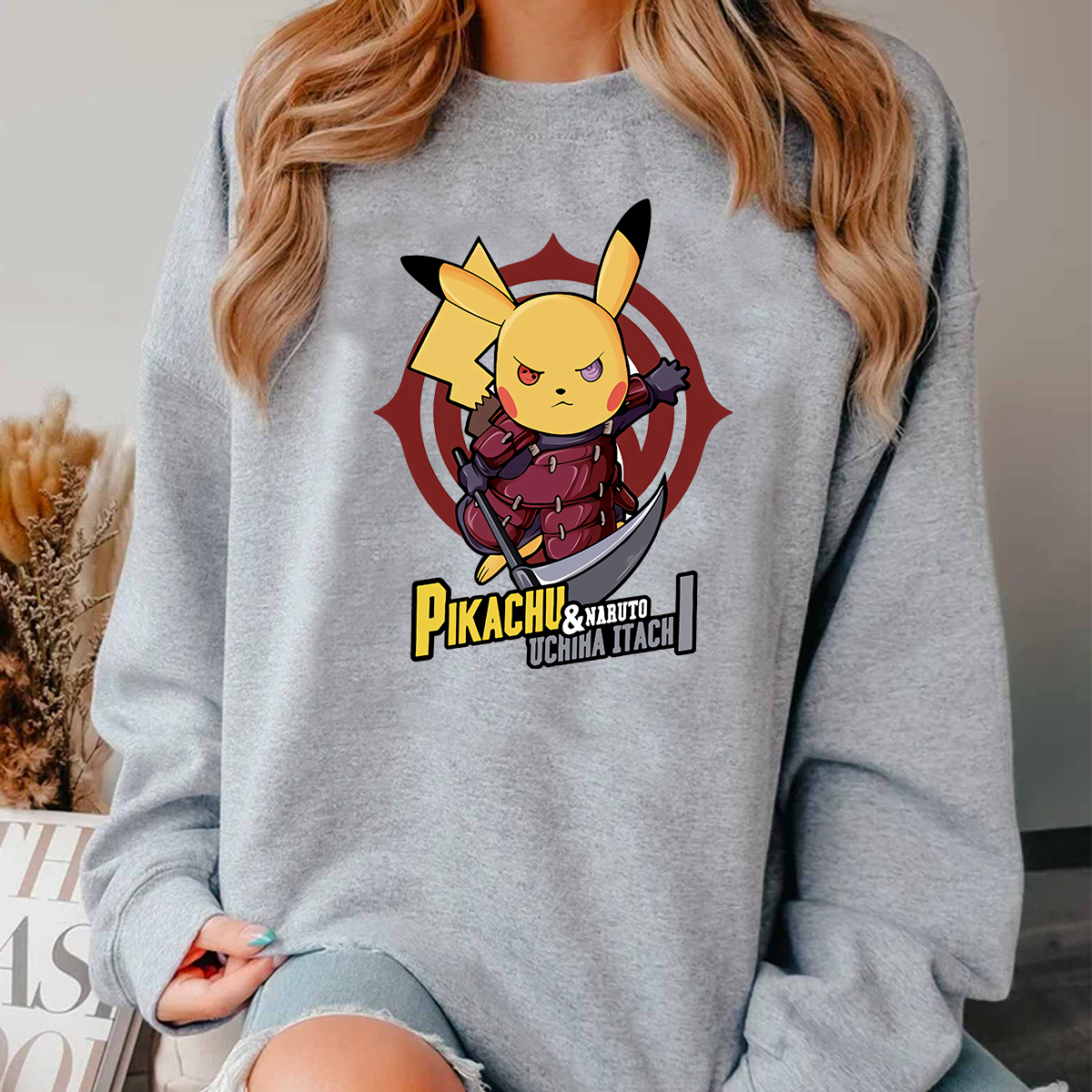 Pikachu And Naruto Uchiha Itachi Pokémon Unisex T-Shirt,Crewneck,Hoodie,H-C-805