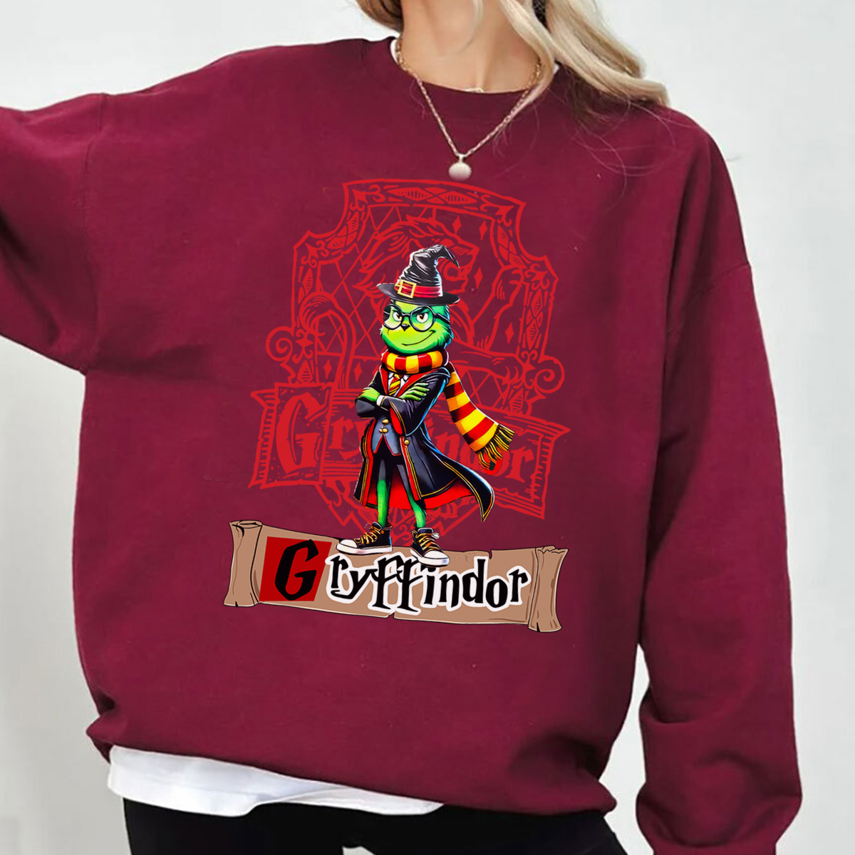 Funny Grinch × Harry Potter Four Houses Collaboration T-Shirt,Crewneck,Hoodie,Gift for Loyal Fans,TS-C-667