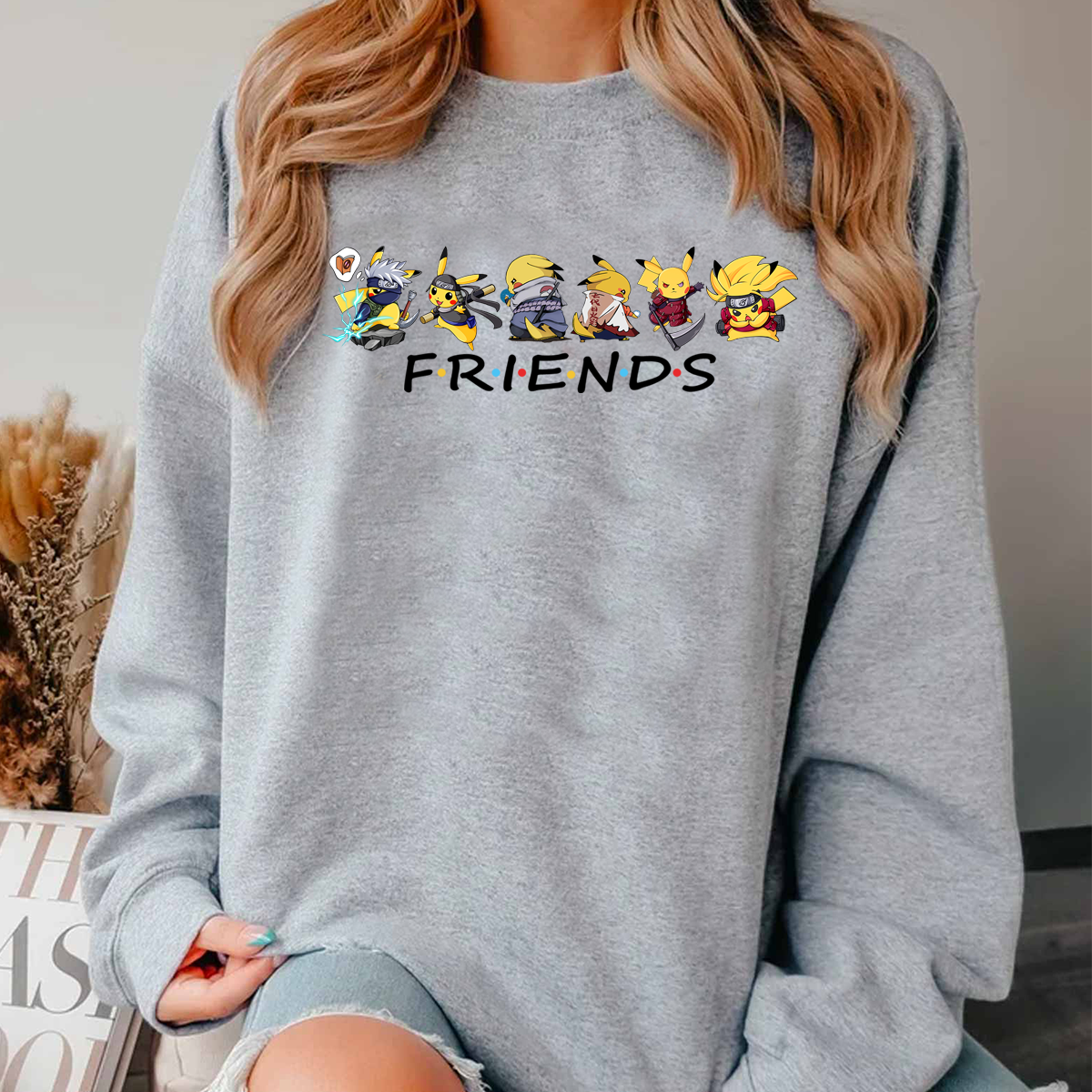 Friends Cool Naruto Pikachu Pokémon Hoodie,A Perfect Gift For Fans,H-C-789