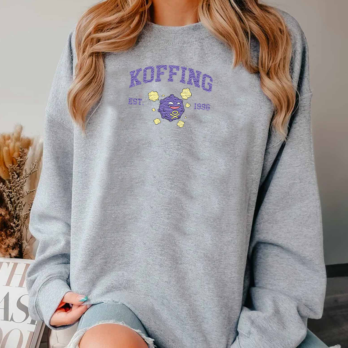 Koffing Pokémon Anime Characters Embroidered Unisex T-Shirt,Crewneck,Hoodie For Gift,H-C-1128