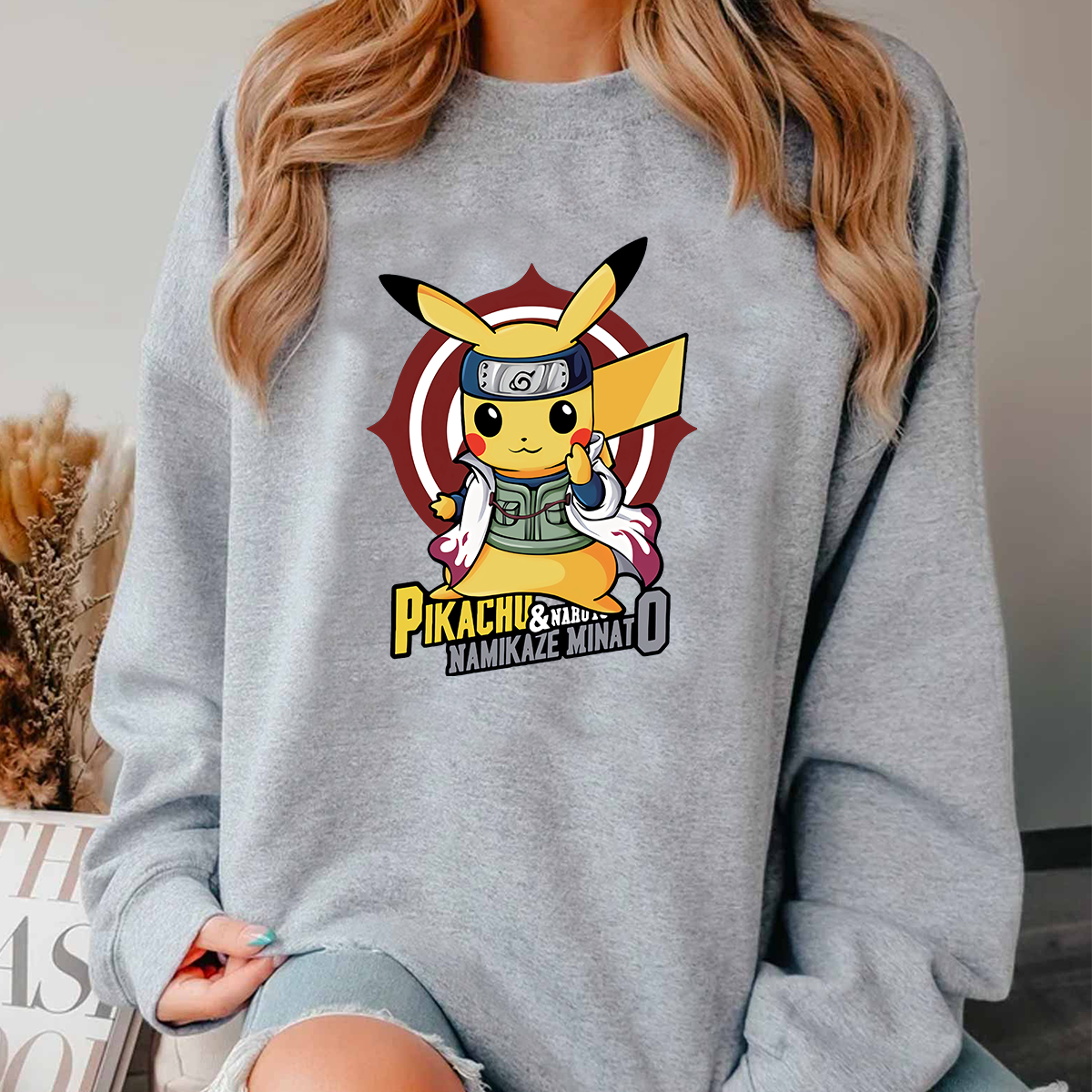 Pikachu And Naruto Namikaze Minato Pokémon Unisex T-Shirt,Crewneck,Hoodie,H-C-803