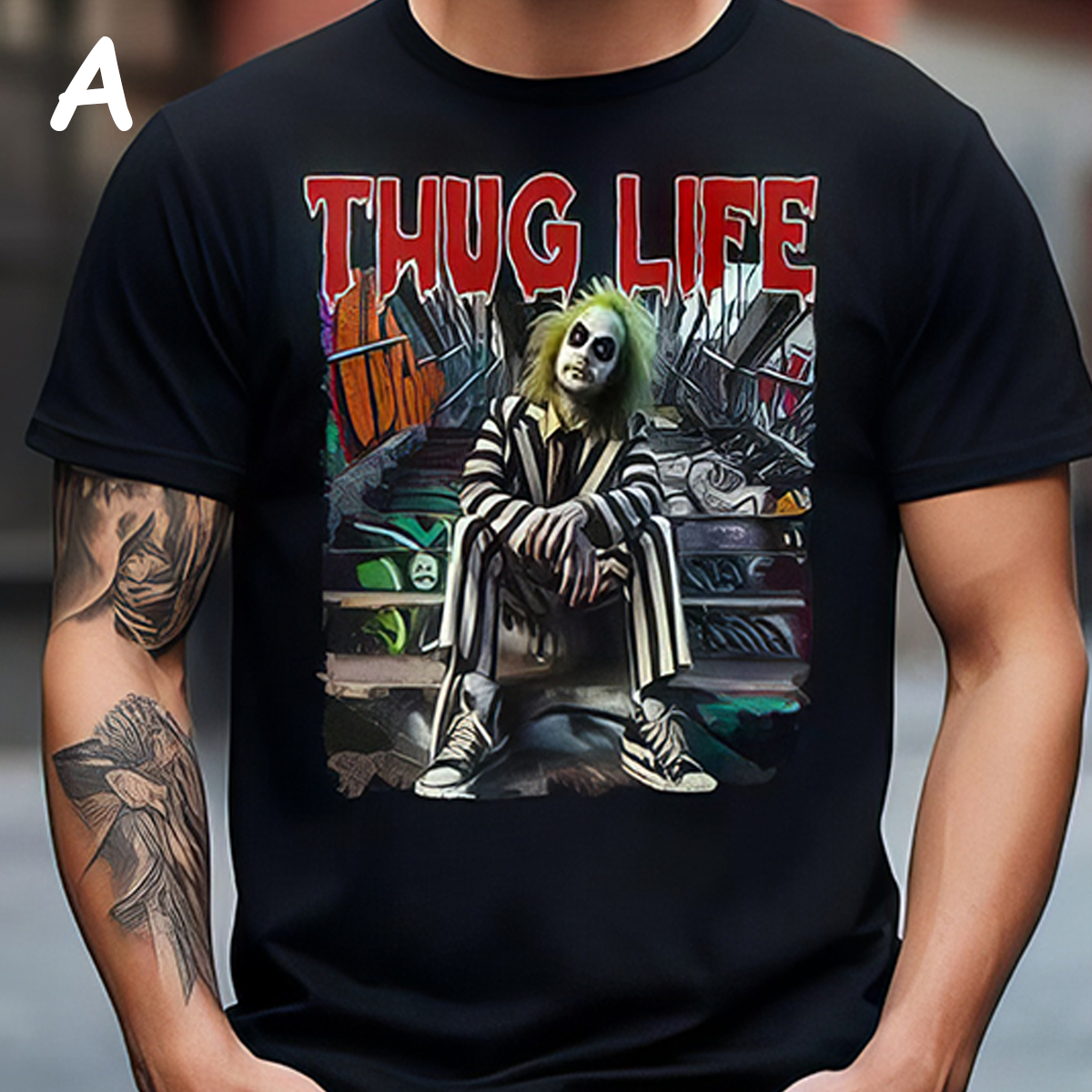 Sweat à capuche avec personnages d'horreur d'Halloween THUG LIFE, TS-C-103