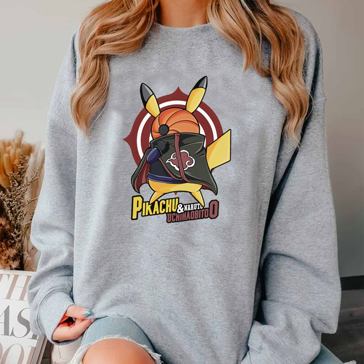 Pikachu And Naruto Uchihaobitoo Pokémon Unisex T-Shirt,Crewneck,Hoodie,H-C-806