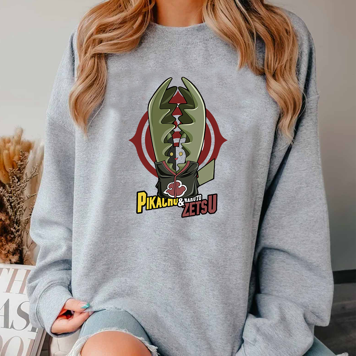 Pikachu And Naruto Zetsu T-Shirt,Crewneck,Hoodie,H-C-801