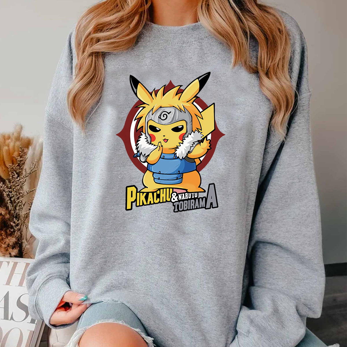 Pikachu And Naruto Tobirama Pokémon Unisex T-Shirt,Crewneck,Hoodie,H-C-808