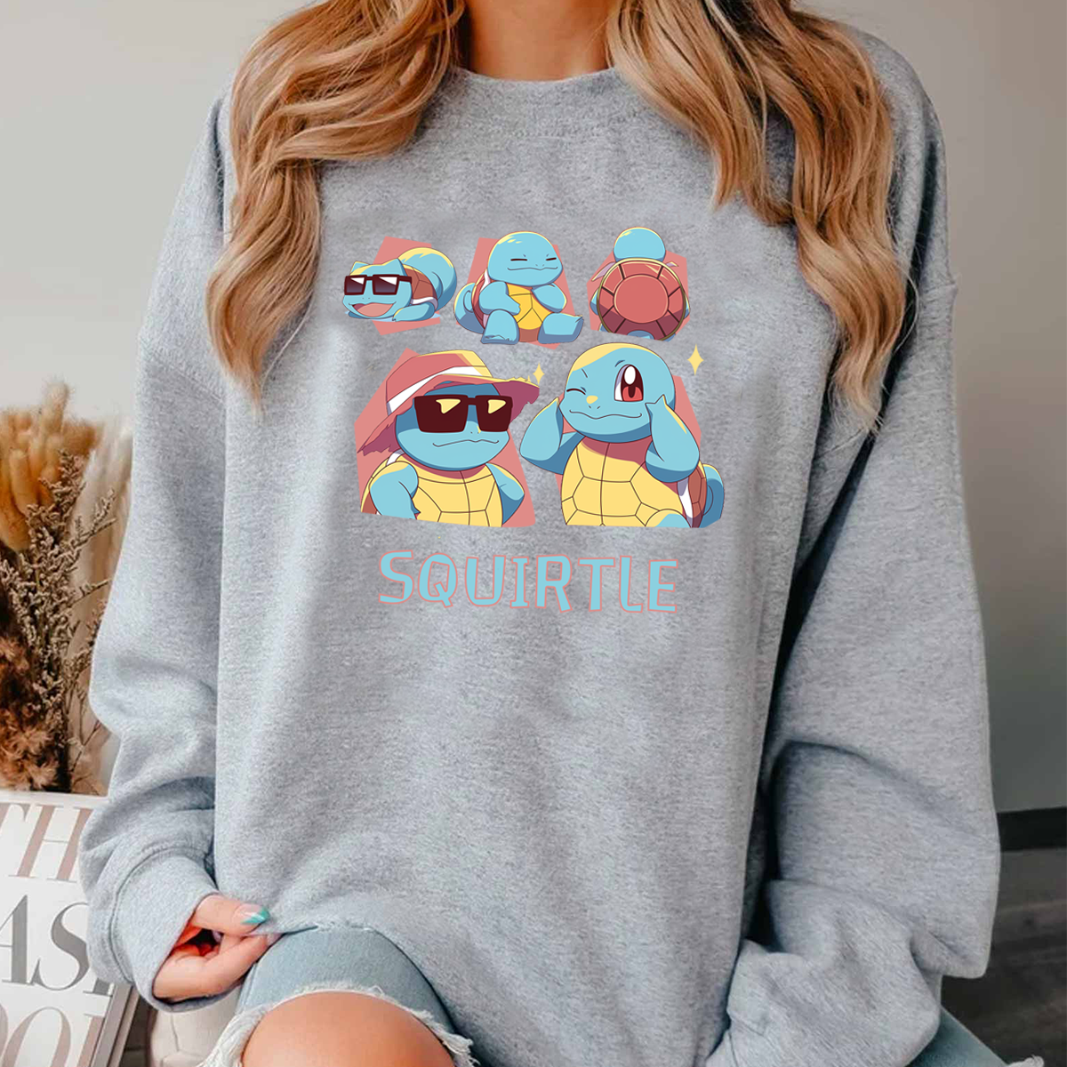 Cute Squirtle Pokémon Characters Anime Unisex T-Shirt,Crewneck,Hoodie,H-C-768