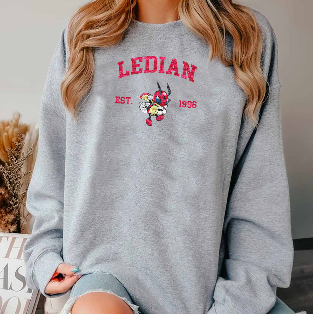 Ledian Adorable Anime-Themed Embroidered T-Shirt,Crewneck,Hoodie-Trendy Versatile and a Thoughtful Gift for Friends,H-C-1108