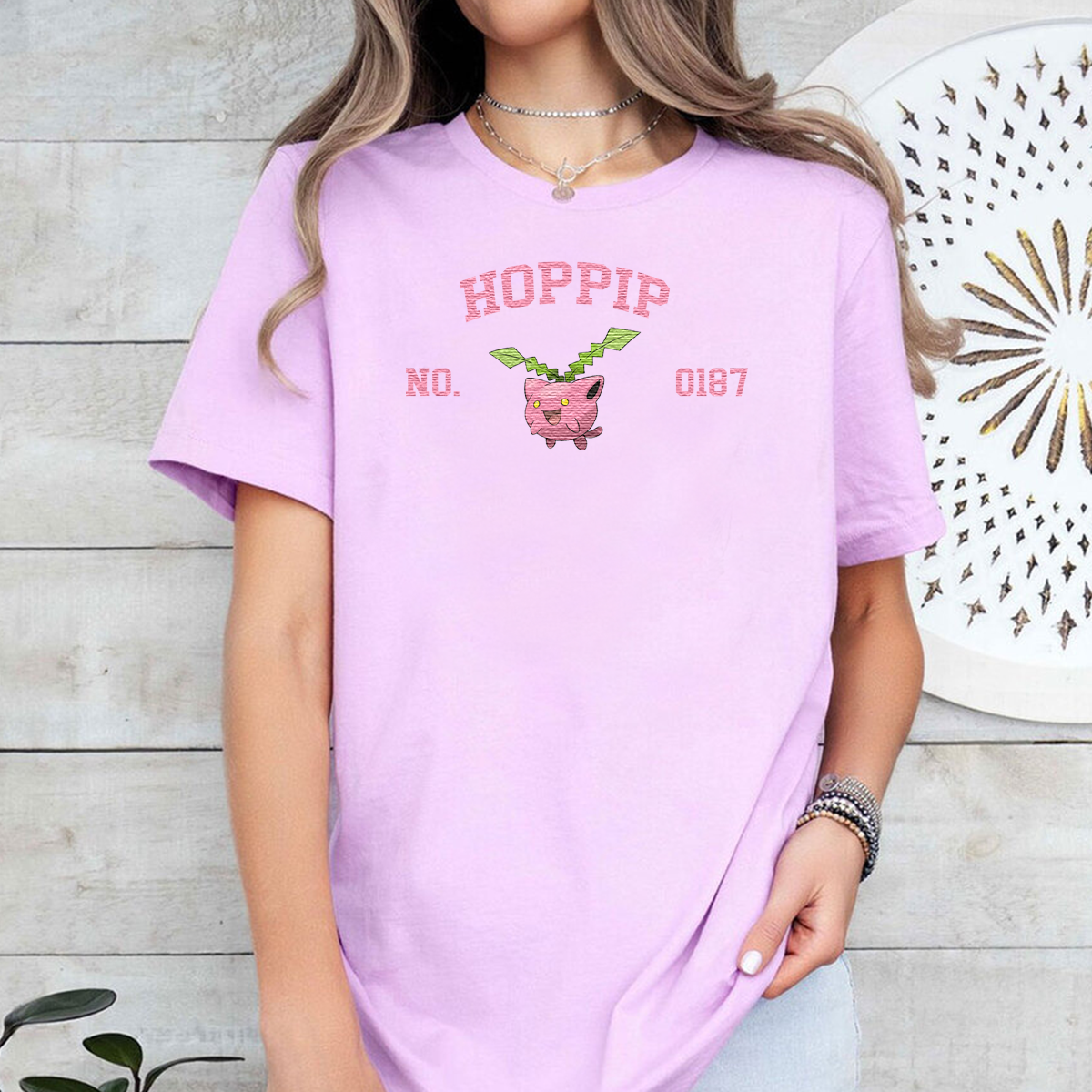 Hoppip Adorable Anime-Themed Embroidered T-Shirt,Crewneck,Hoodie-Trendy Versatile and a Thoughtful Gift for Friends,H-C-1312