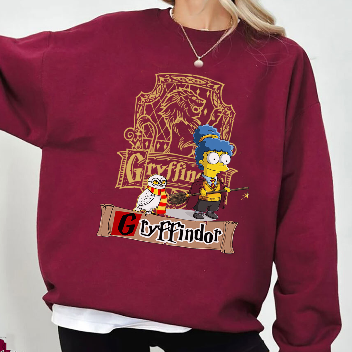 Mysterious The Simpsons x Harry Potter Four House Collaboration T-Shirt,Crewneck,Hoodie,H-C-696