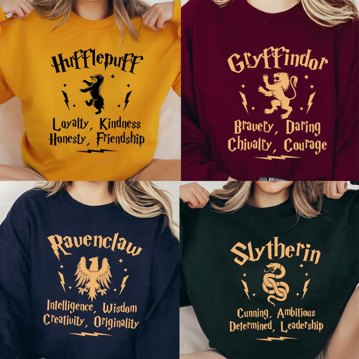 Vintage Hogwarts House Crewneck,HP Wizard School Shirt,HP Fan Gift,H-C-181