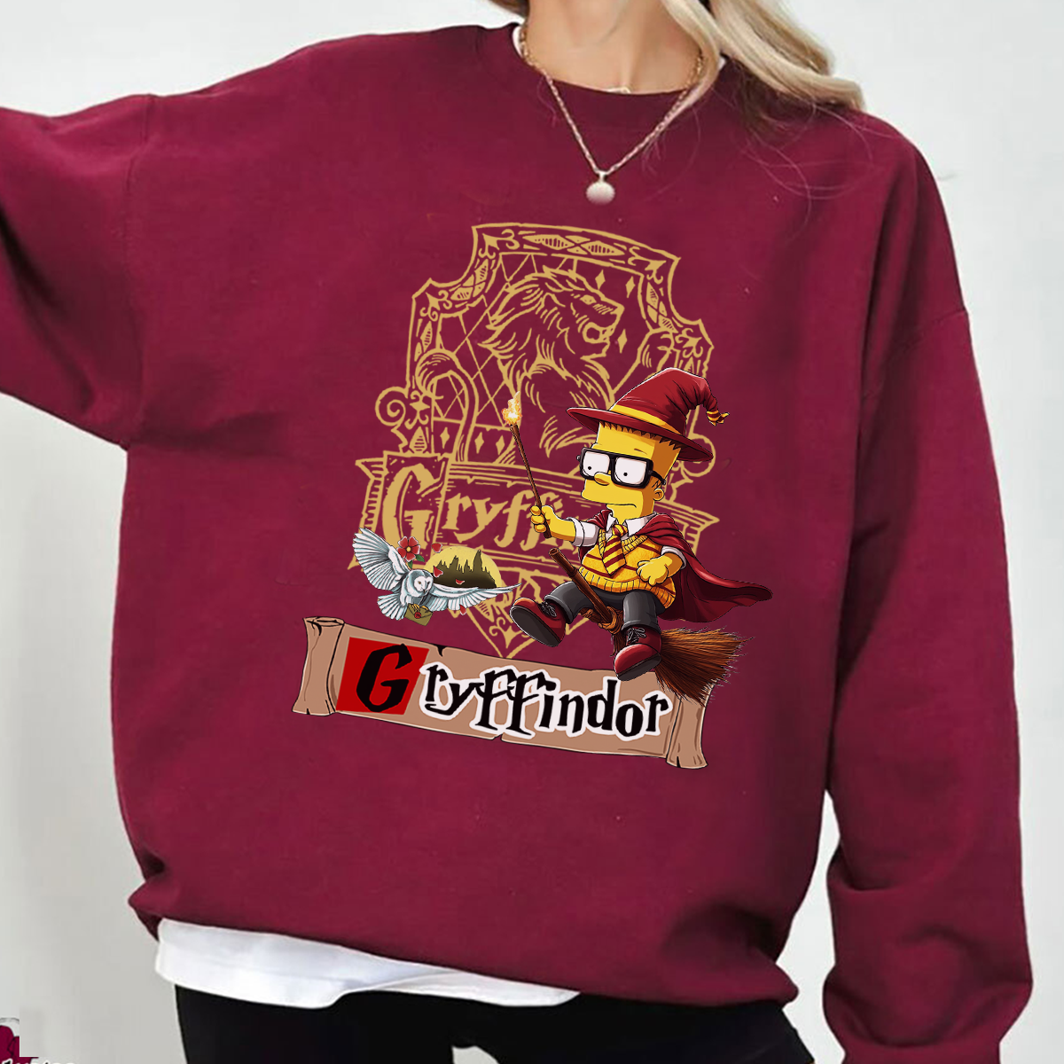 Rebellious Bart Simpson x Harry Potter Four House Collaboration T-Shirt,Crewneck,Hoodie,H-C-697