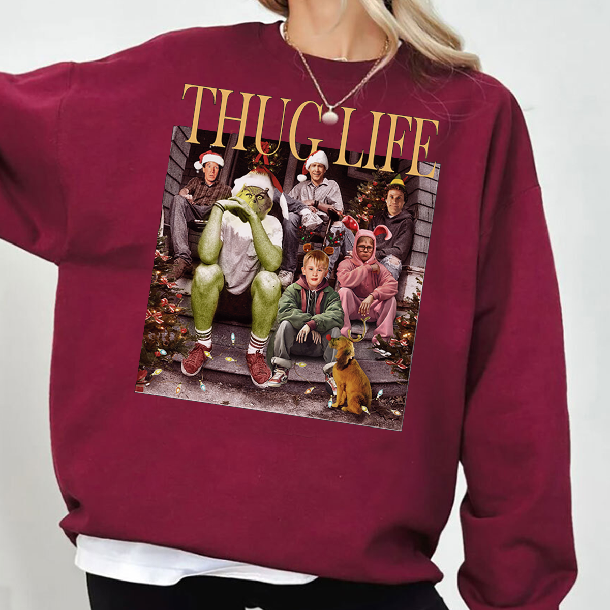 Thug Life Home Alone Christmas Vintage T-Shirt,Crewneck,Hoodie,H-C-702