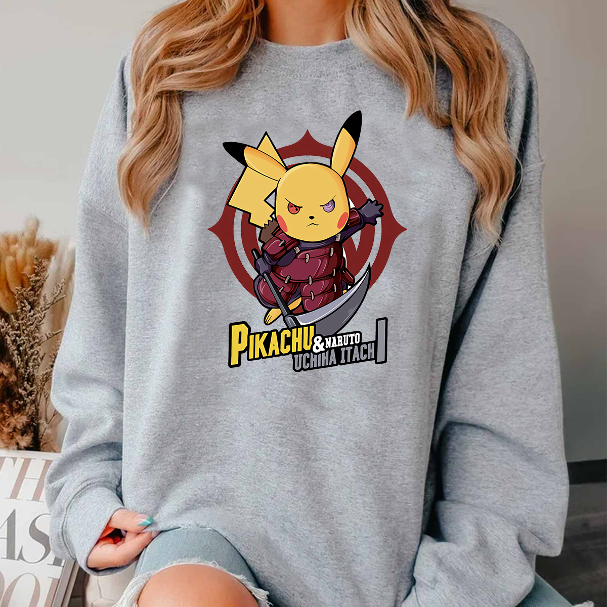 Pikachu And Naruto Uchiha Itachi Unisex T-Shirt,Crewneck,Hoodie,H-C-805