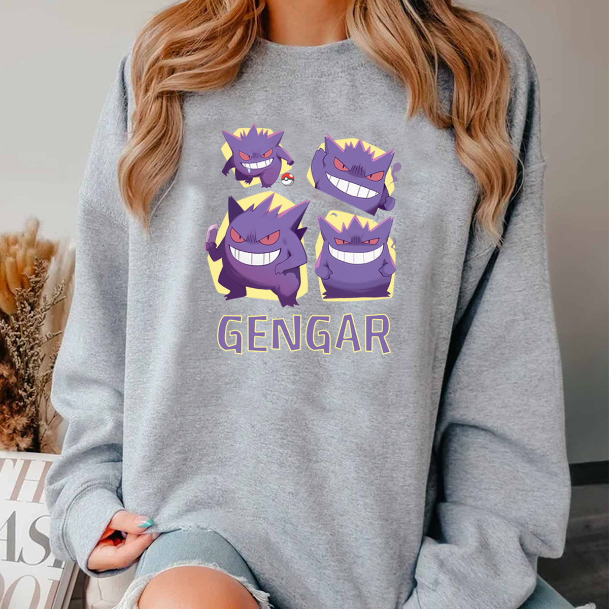 Playful And Mischievous Gengar Characters Anime Unisex T-Shirt,Crewneck,Hoodie,H-C-771