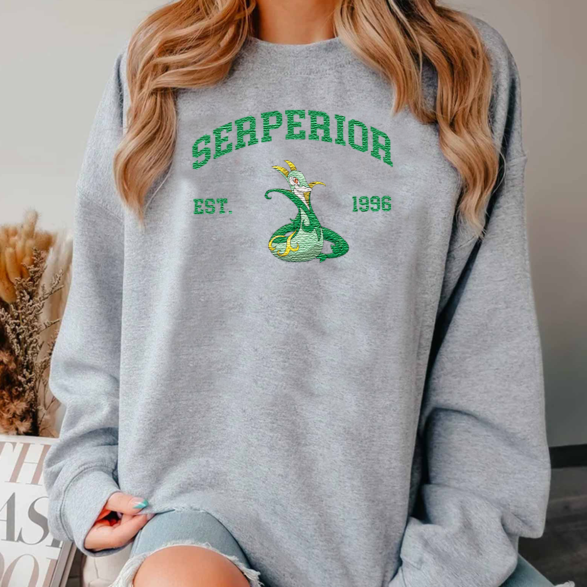 Serperior Pokémon Characters Anime Embroidered Unisex T-Shirt,Crewneck,Hoodie,H-C-908