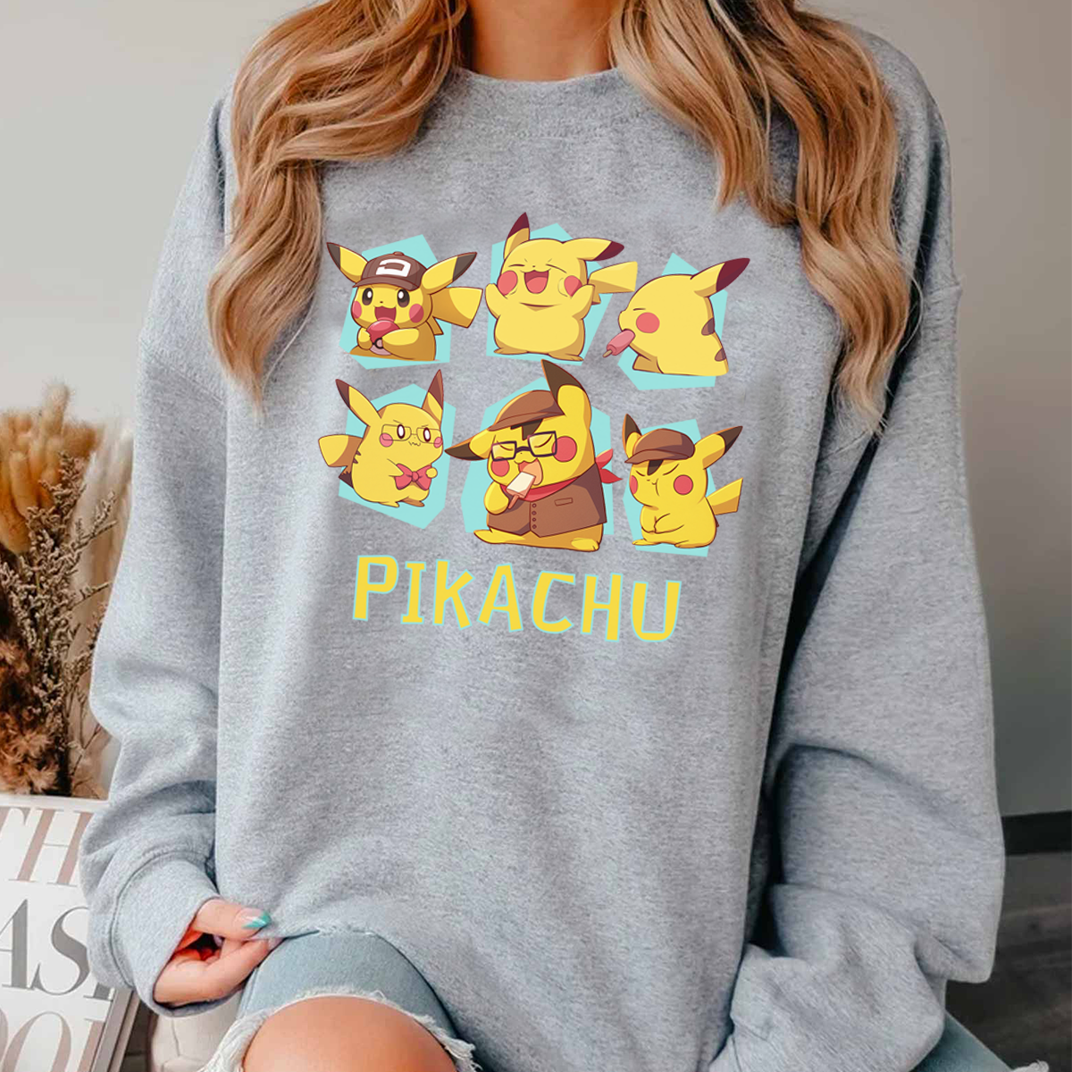 Cute Pikachu Characters Anime Unisex T-Shirt,Crewneck,Hoodie,H-C-769
