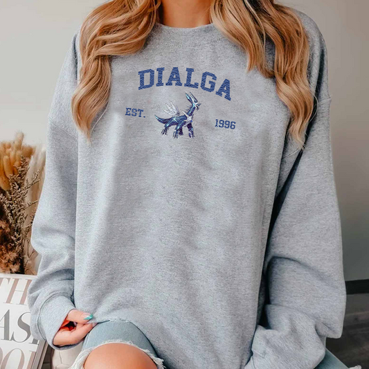 Dialga Adorable Anime-Themed Embroidered T-Shirt,Crewneck,Hoodie-Trendy Versatile and a Thoughtful Gift for Friends,H-C-1116