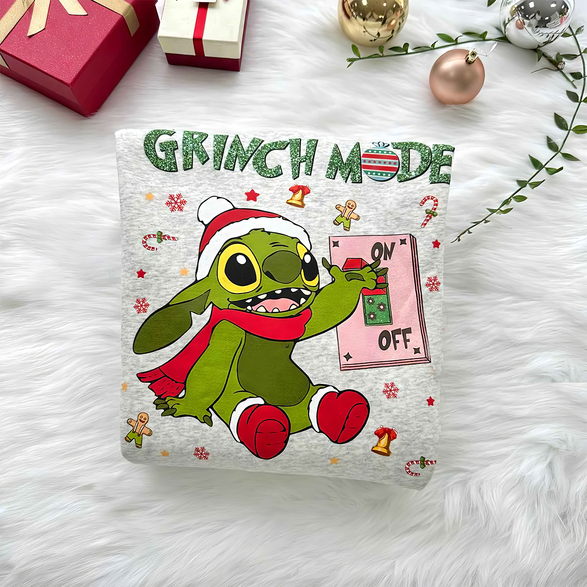 Stitch Grinch Christmas Mood T-Shirt,Crewneck,Hoodie,TS-C-393