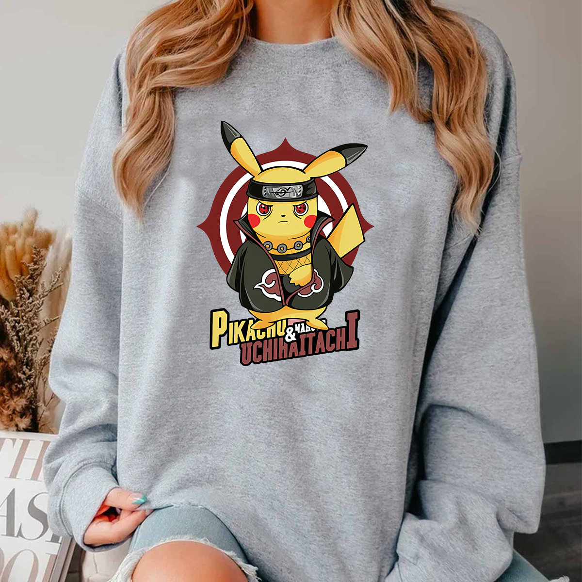 Pikachu And Naruto Uchiha Itachi Unisex T-Shirt,Crewneck,Hoodie,H-C-814