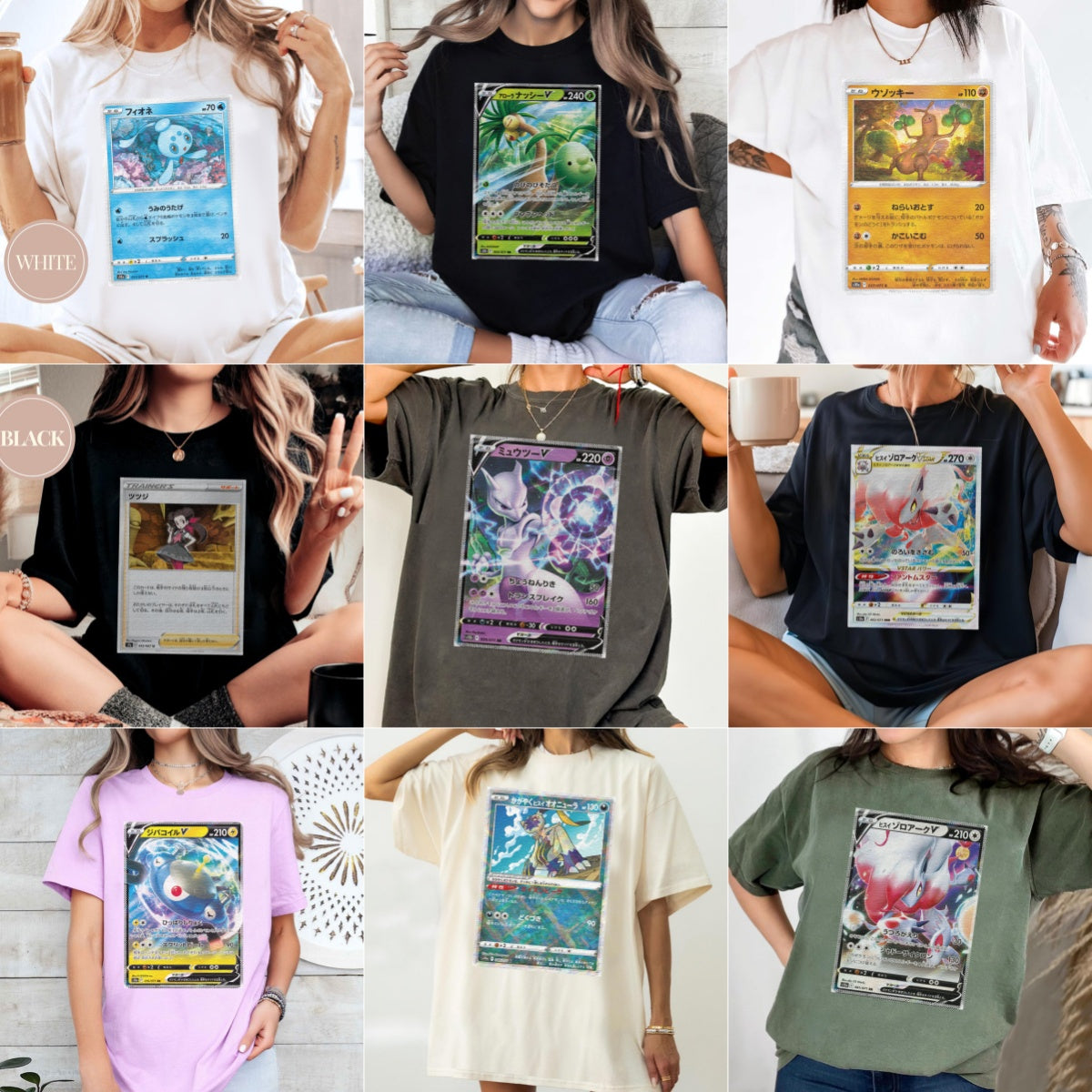 Personalized Pokémon Fabric Trading Card Y2 Patch Suture Unisex T-Shirt,Perfect Gift for Fans Friends,P-T-04