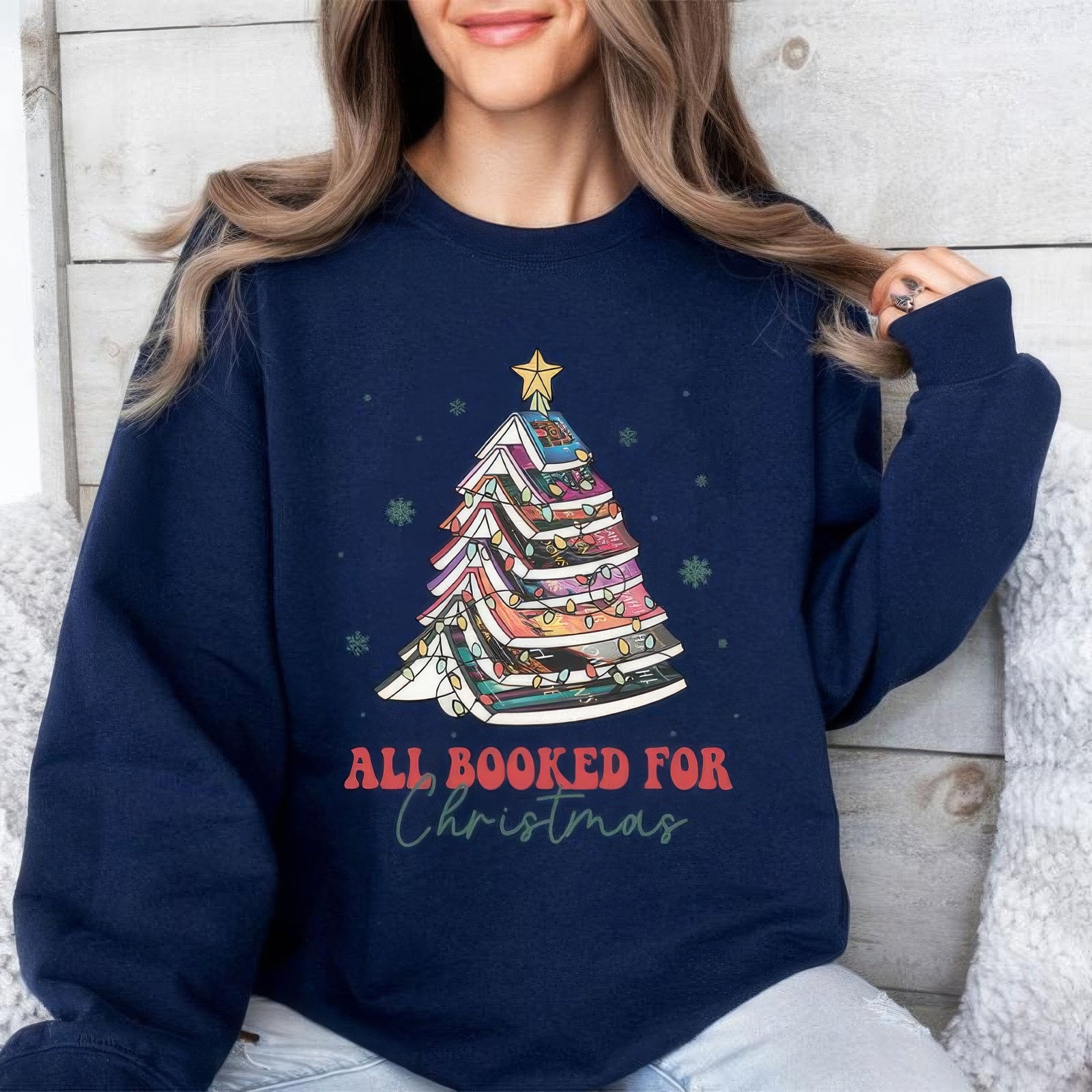 All Booked For Christmas TOG Series Bookworm Christmas T-Shirt,Crewneck,Hoodie,H-C-707