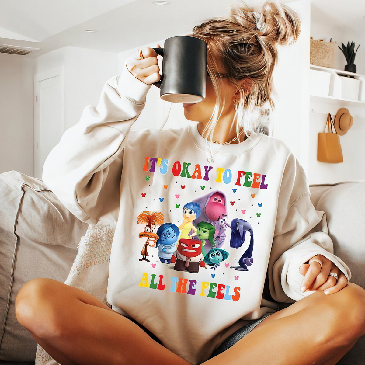 lt's Okay To Feel All The Feels Mental Health Emotional Support T-Shirt,Crewneck,Hoodie,TS-C-630