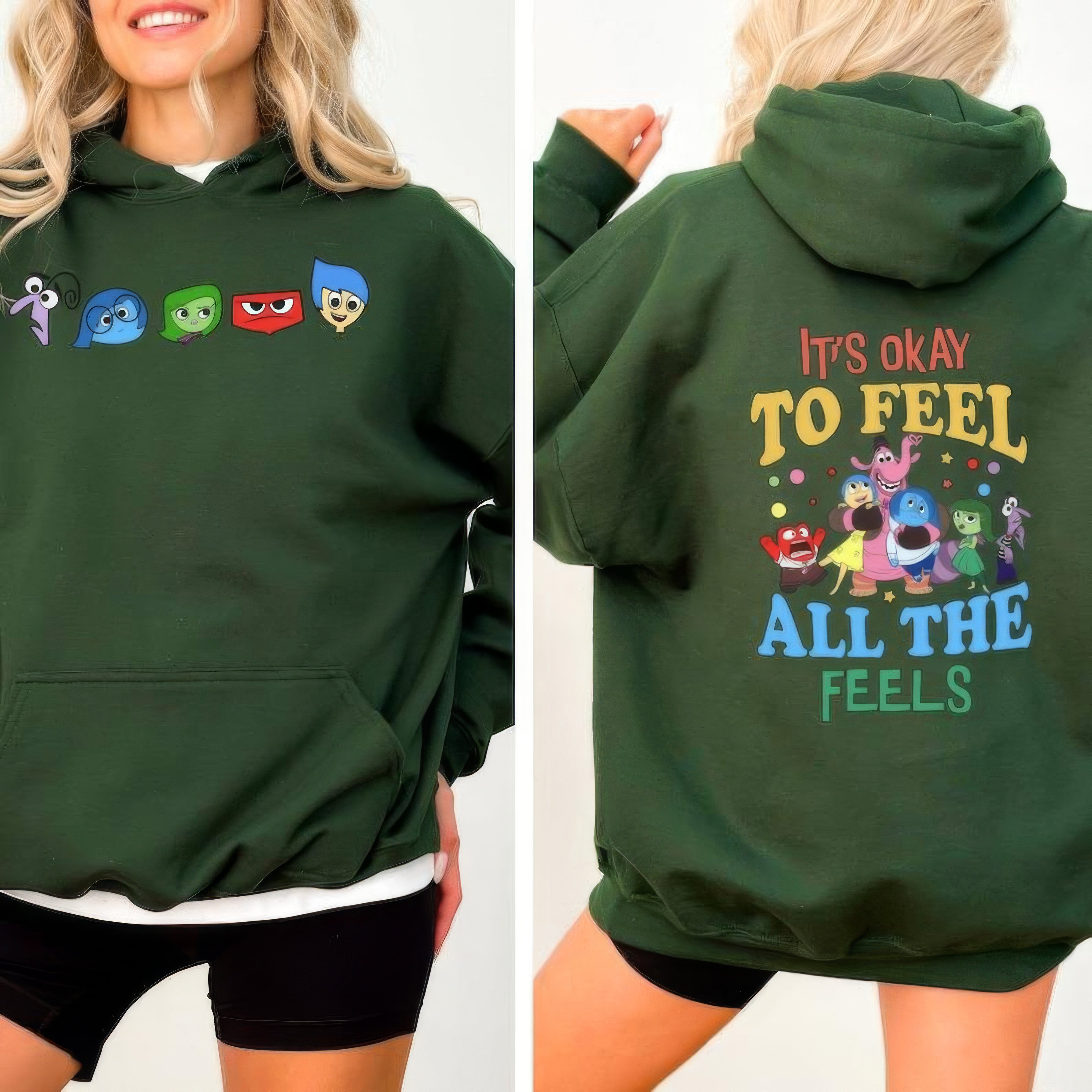 Inside Out 2 Friends 2 Sides lt's Okay To Feel All The Feels Emotional Support T-Shirt,Crewneck,Hoodie,TS-C-605