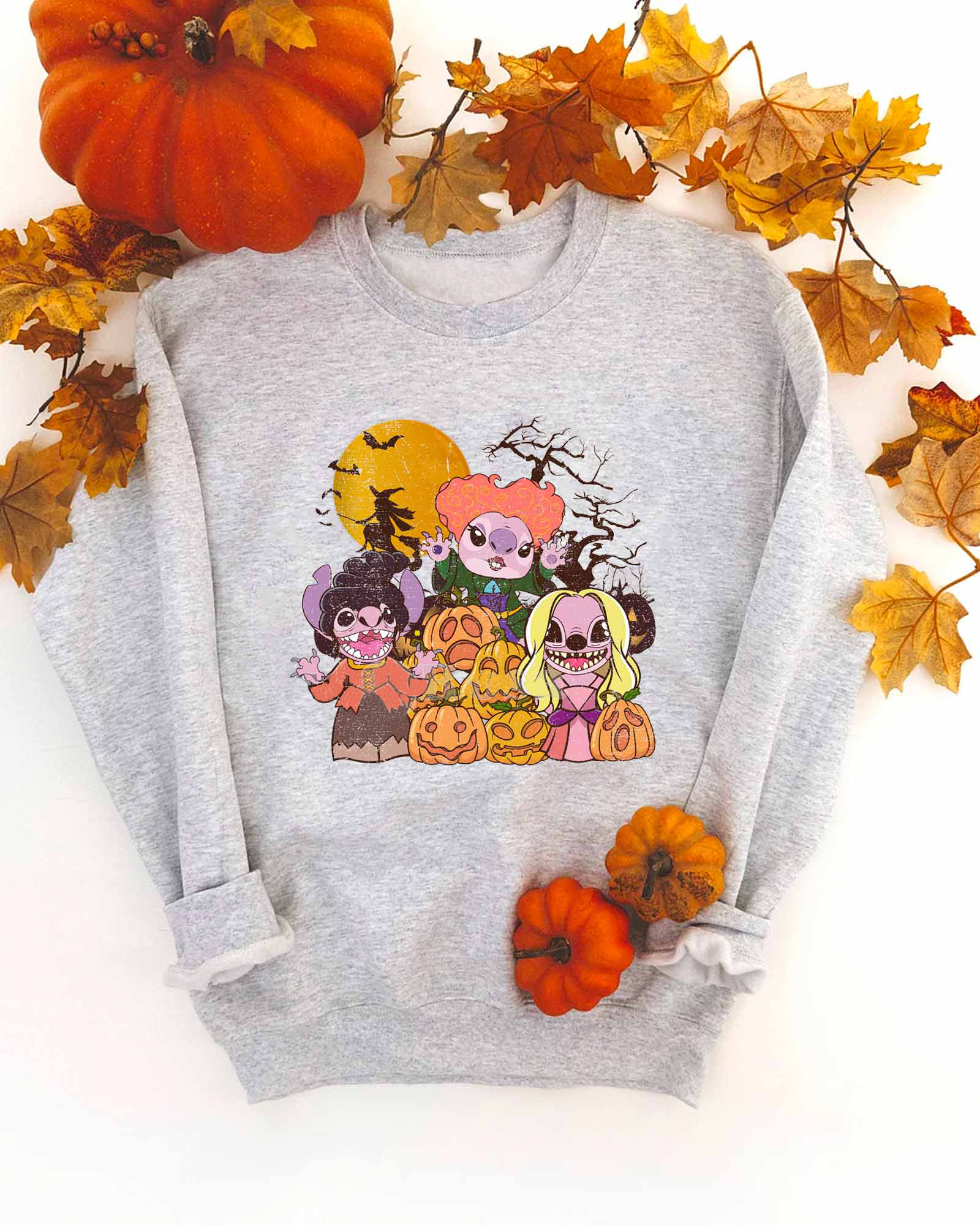 Cute Halloween Angel Pumpkin T-Shirt,Crewneck,Hoodie,H-C-149