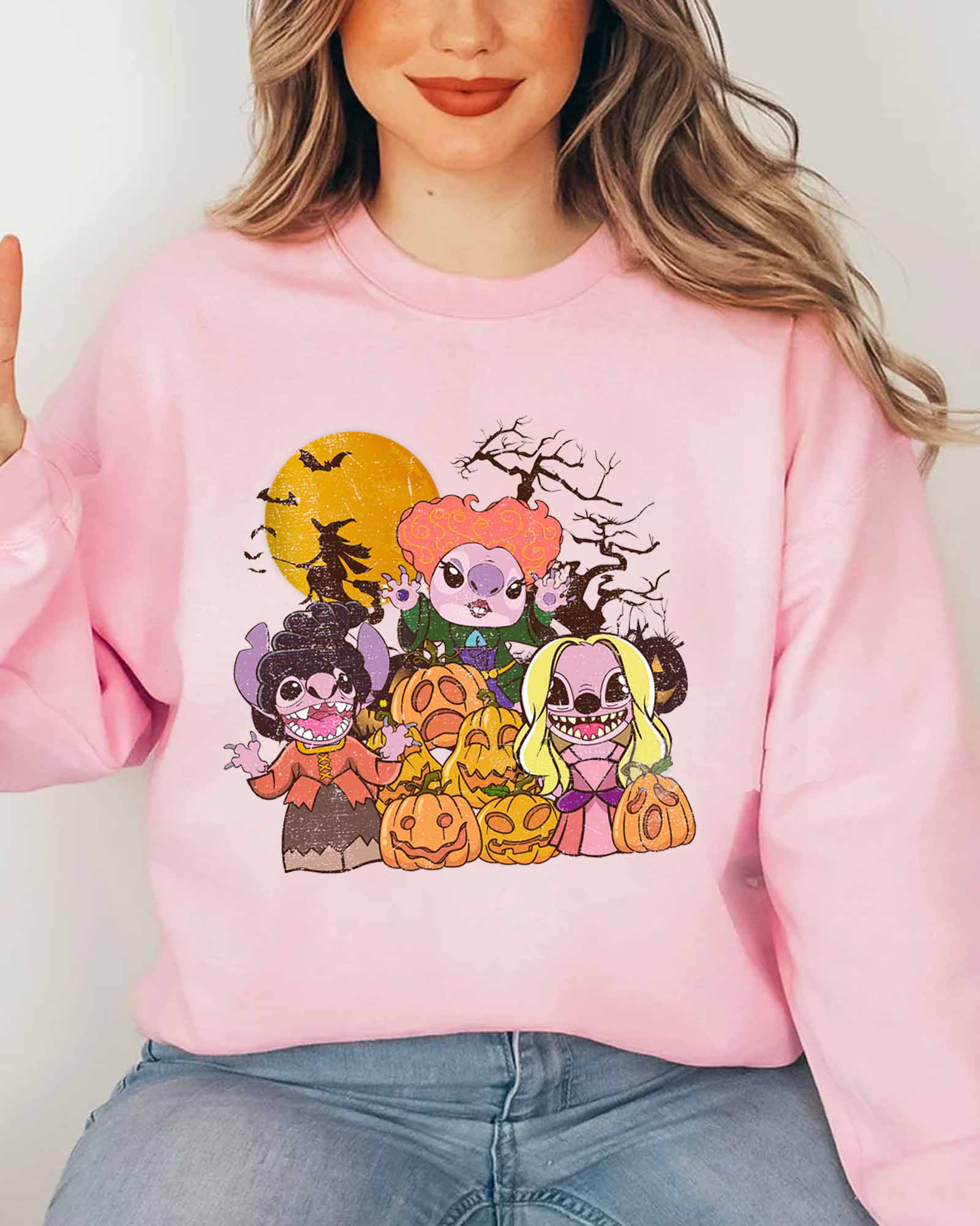 Cute Halloween Angel Pumpkin T-Shirt,Crewneck,Hoodie,H-C-149