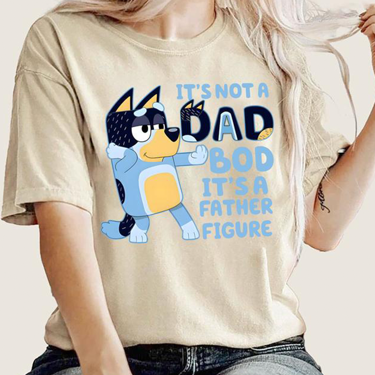 It's Not A Dad Bod lt's A Father Figure Bluey T-Shirt,Crewneck,Hoodie,TS-C-528