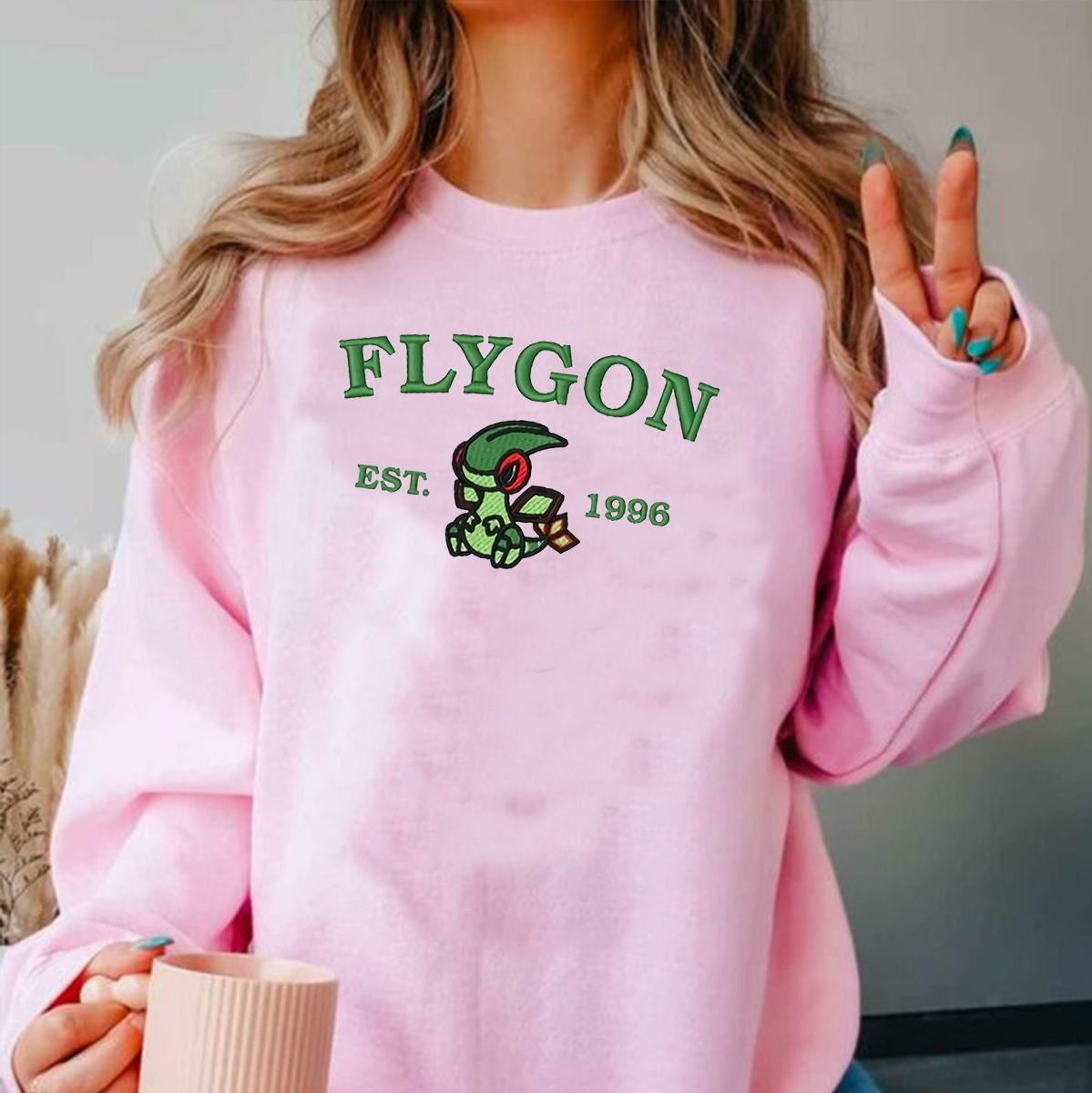 Flygon Pokémon Anime Characters Embroidered Unisex T-Shirt,Crewneck,Hoodie For Gift,H-C-959