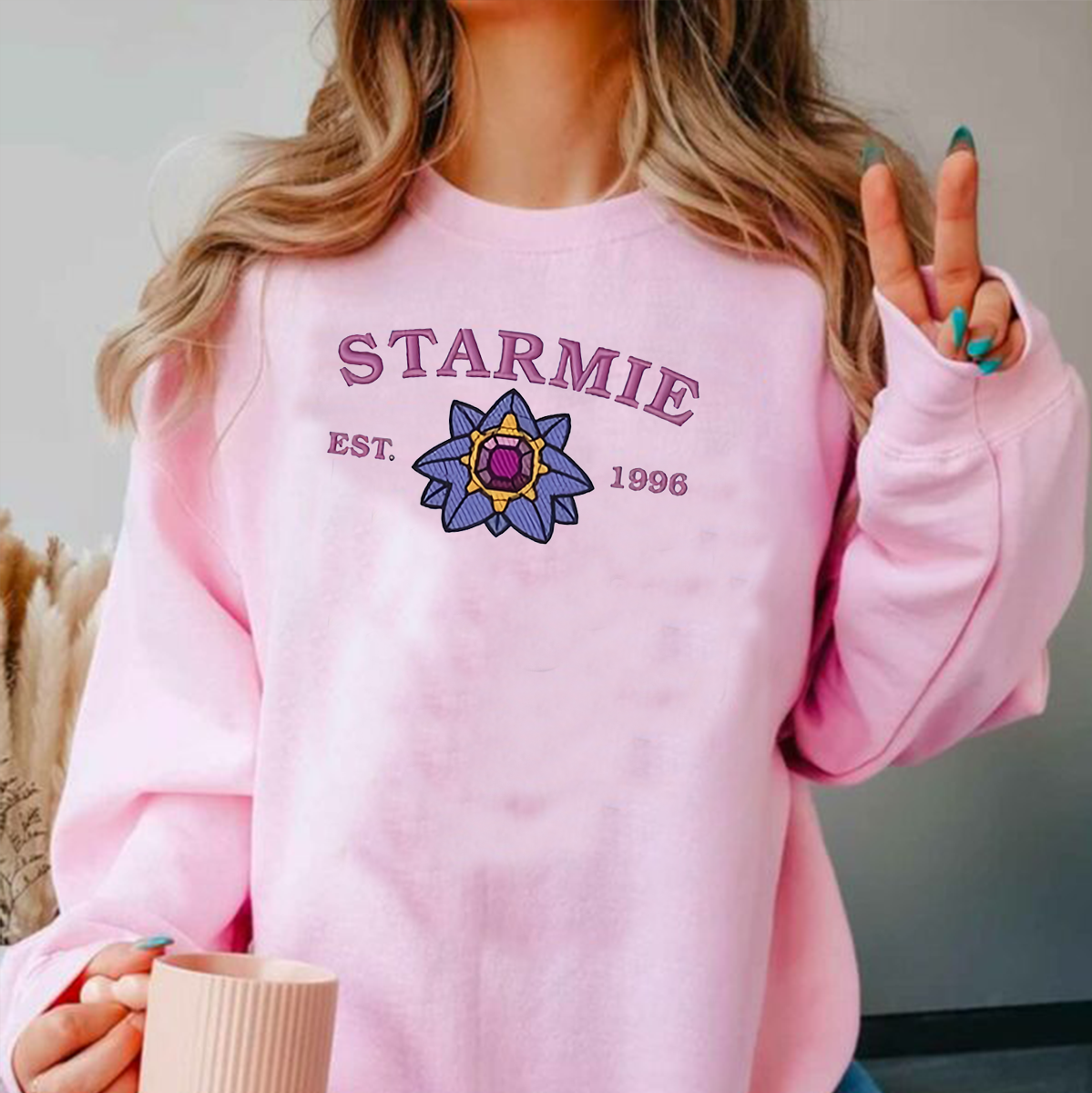 Starmie Pokémon Anime Characters Embroidered Unisex T-Shirt,Crewneck,Hoodie For Gift,H-C-979