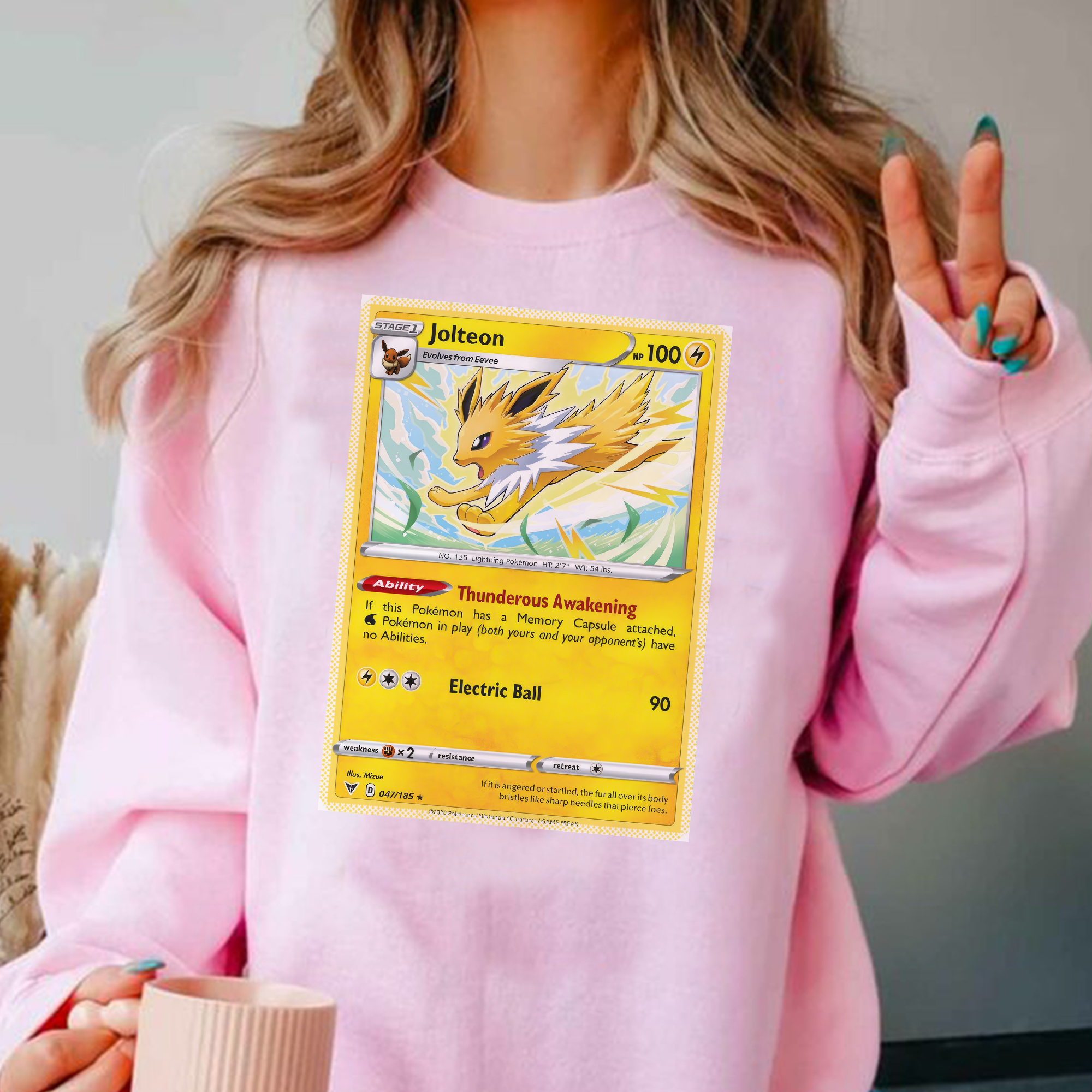 Personalized Pokémon Fabric Trading Card D1 Patch Suture Unisex Crewneck,Perfect Gift for Fans Friends,P-C-11