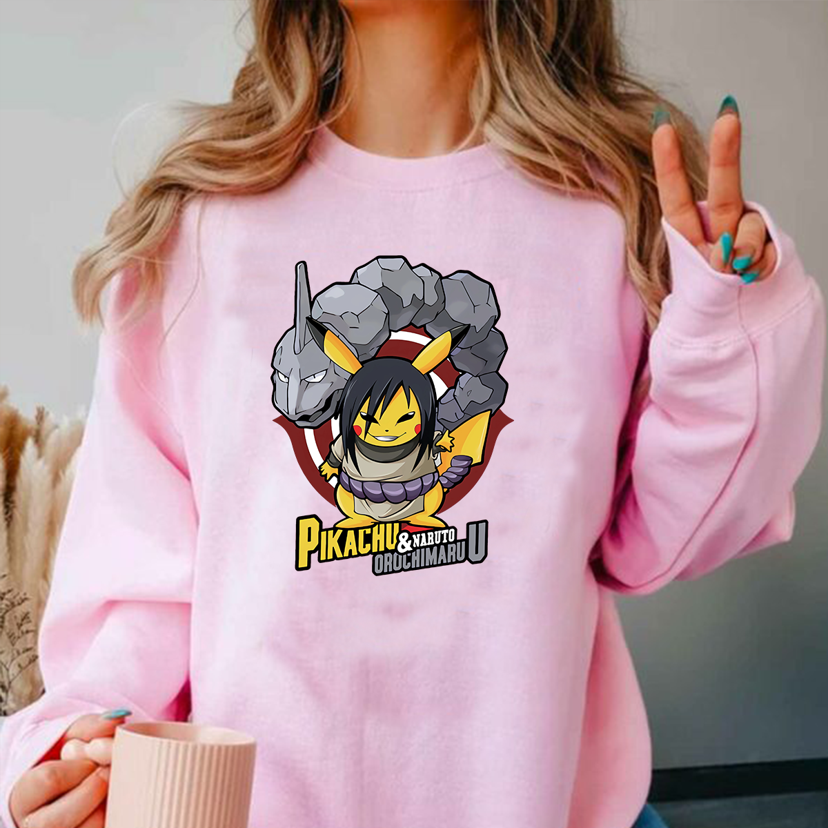 Pikachu And Naruto Orochimaruu Pokémon Unisex T-Shirt,Crewneck,Hoodie,H-C-810