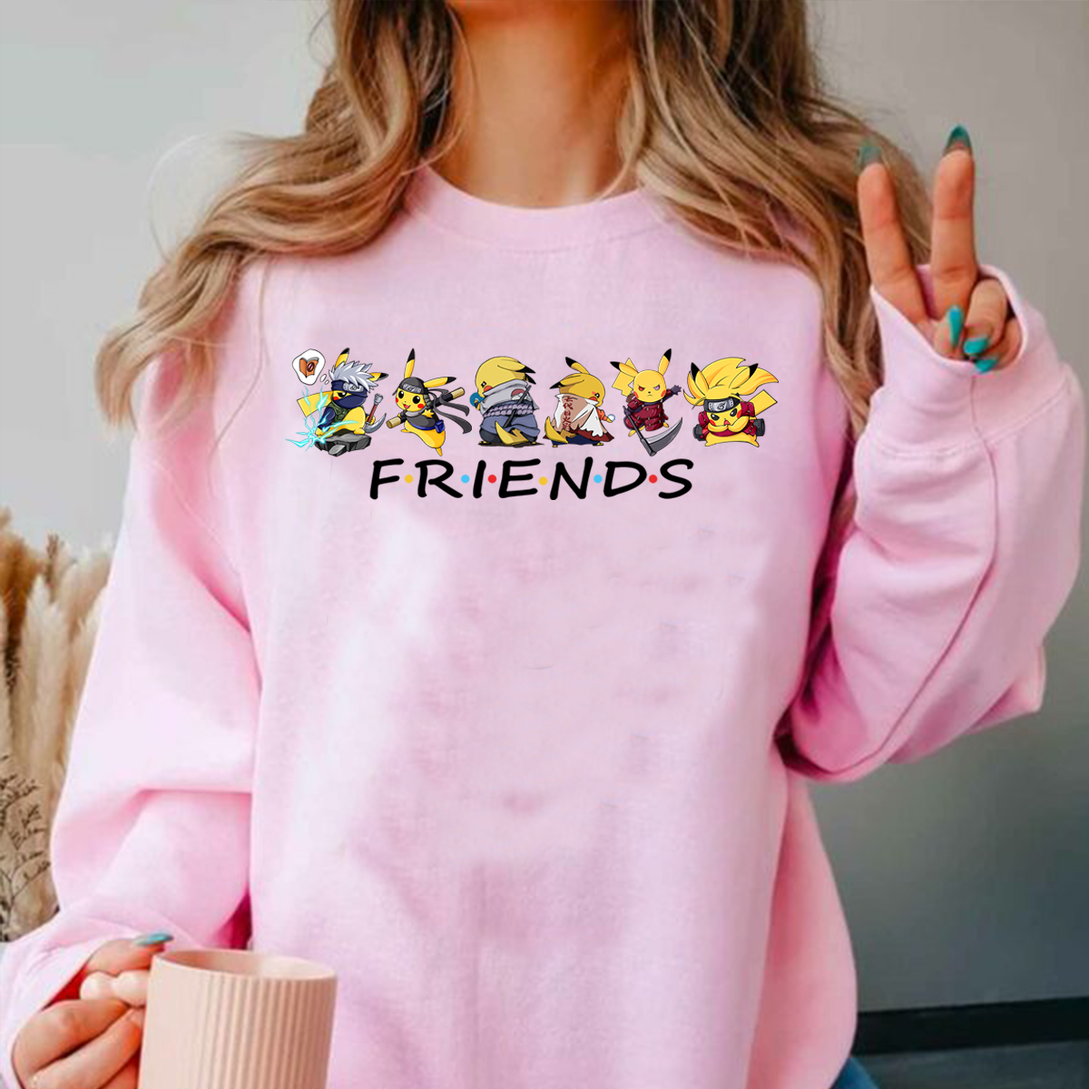 Friends Cool Naruto Pikachu Hoodie,A Perfect Gift For Fans,H-C-789