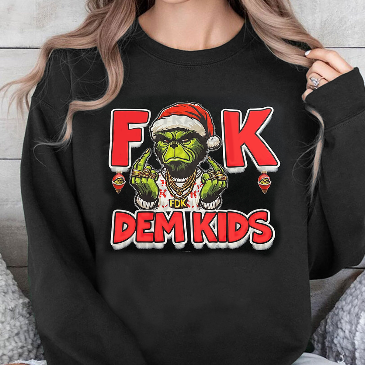 F Dem Kids Christmas Grinch T-Shirt,Crewneck,Hoodie,Gift For All,H-C-701