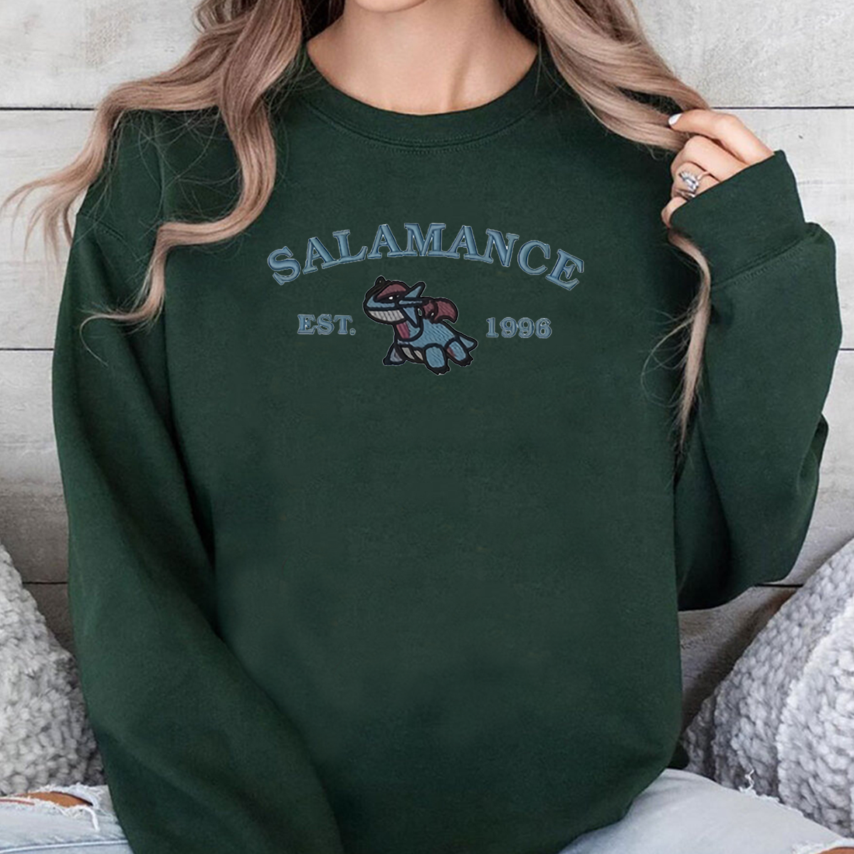 Salamance Pokémon Anime Characters Embroidered Unisex T-Shirt,Crewneck,Hoodie For Gift,H-C-970