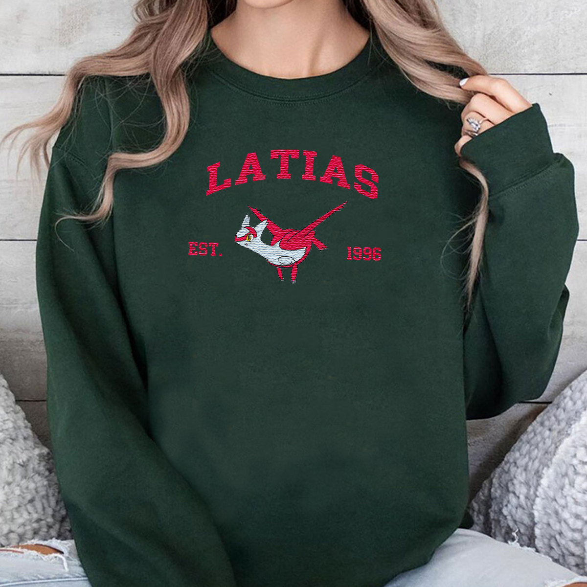 Latias Pokémon Anime Characters Embroidered Unisex T-Shirt,Crewneck,Hoodie For Gift,H-C-1072