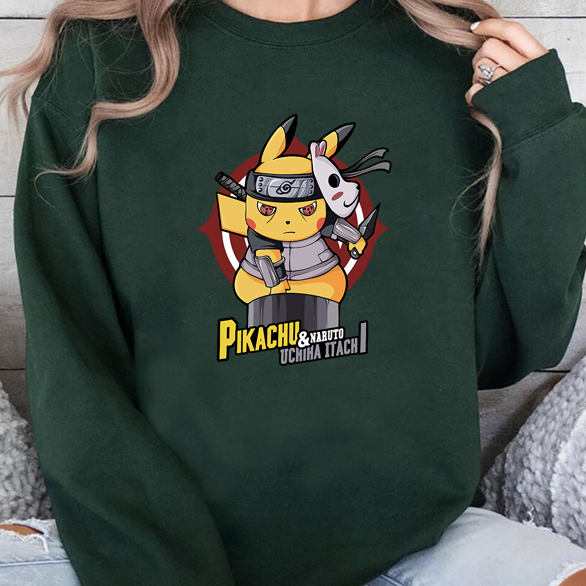 Pikachu And Naruto Uchiha Itachi Pokémon Unisex T-Shirt,Crewneck,Hoodie,H-C-811