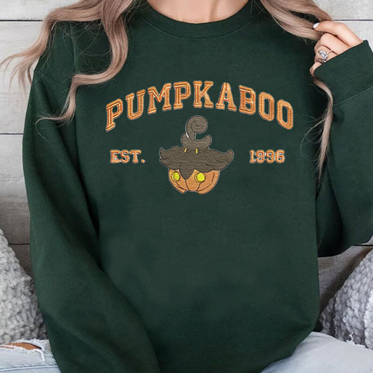 Pumpkaboo Adorable Anime-Themed Embroidered T-Shirt,Crewneck,Hoodie-Trendy Versatile and a Thoughtful Gift for Friends,H-C-823