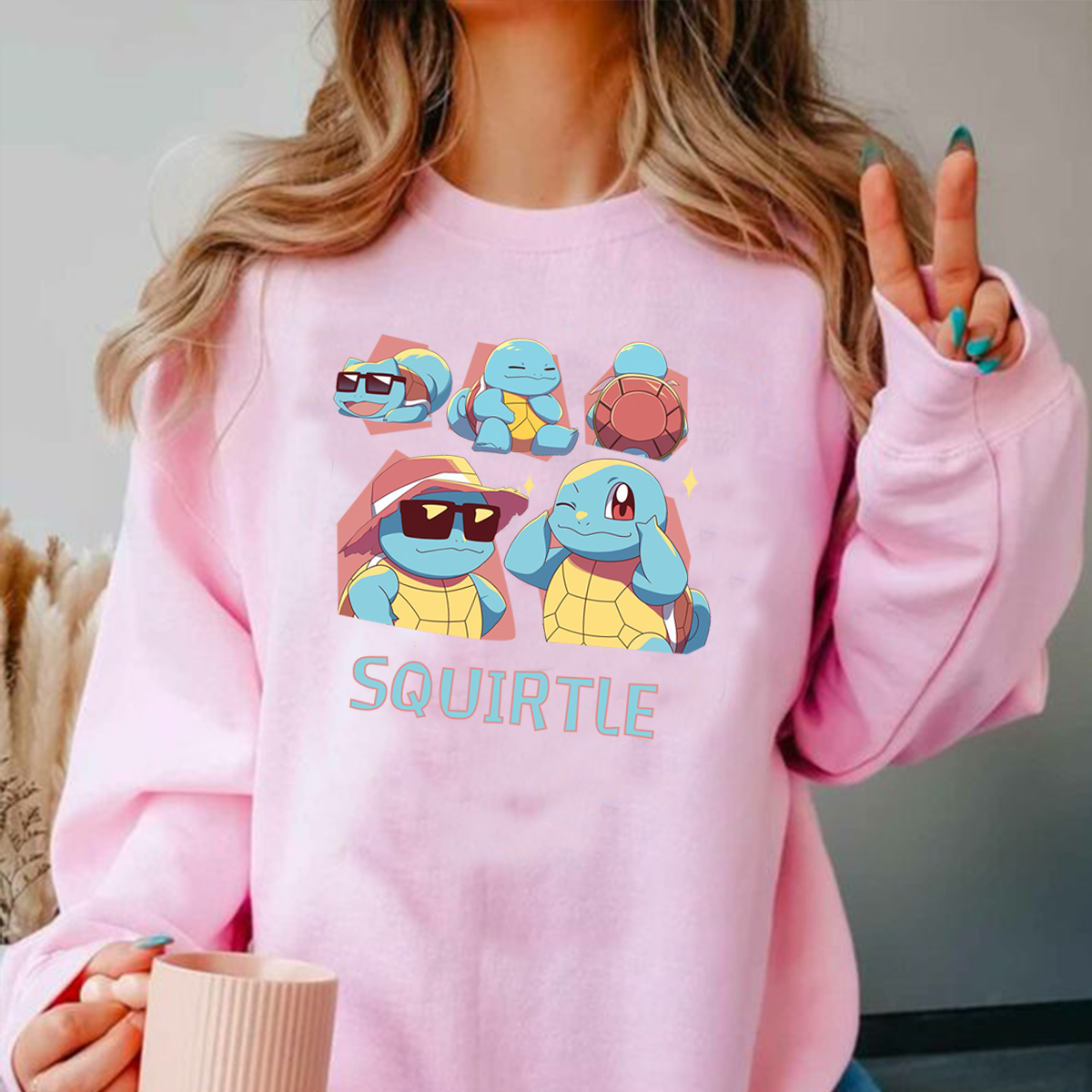 Cute Squirtle Pokémon Characters Anime Unisex T-Shirt,Crewneck,Hoodie,H-C-768