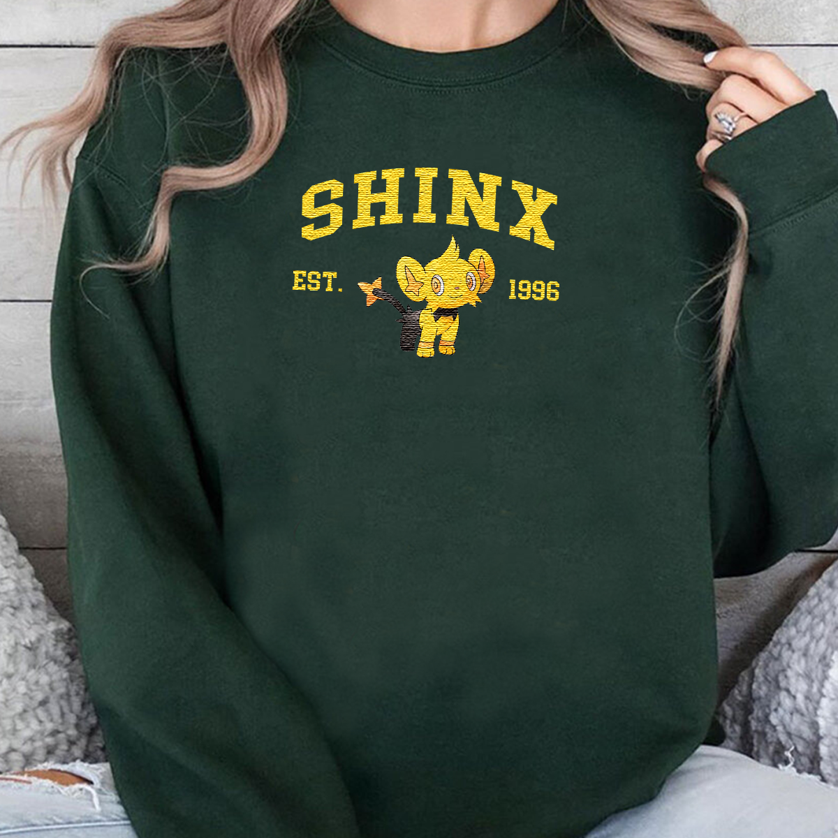 Shinx Adorable Anime-Themed Embroidered T-Shirt,Crewneck,Hoodie-Trendy Versatile and a Thoughtful Gift for Friends,H-C-1126