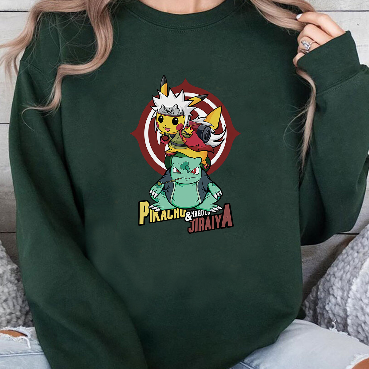 Pikachu And Naruto Jiraiya Pokémon Unisex T-Shirt,Crewneck,Hoodie,H-C-804