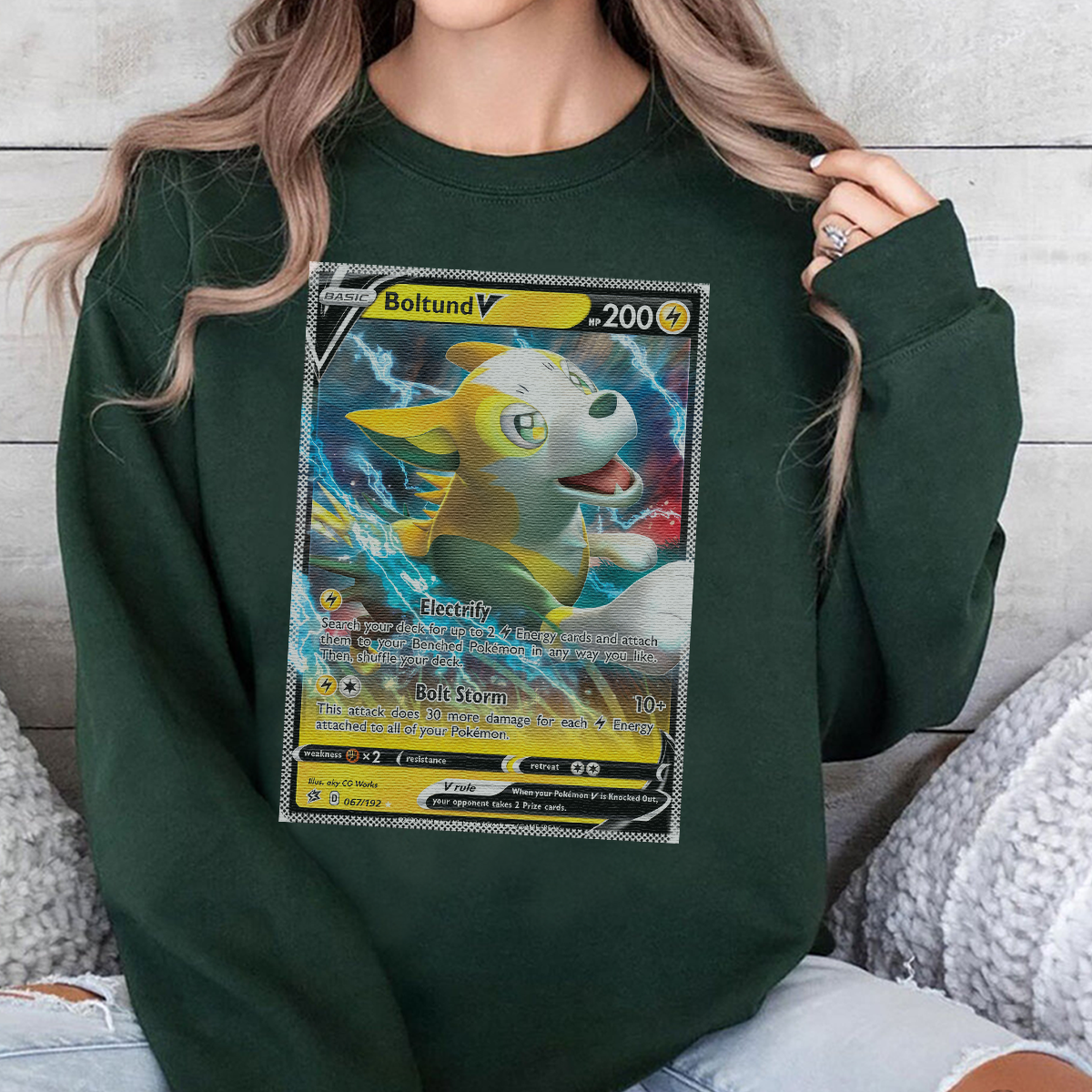 Personalized Pokémon Fabric Trading Card D3 Patch Suture Unisex Crewneck,Perfect Gift for Fans Friends,P-C-20