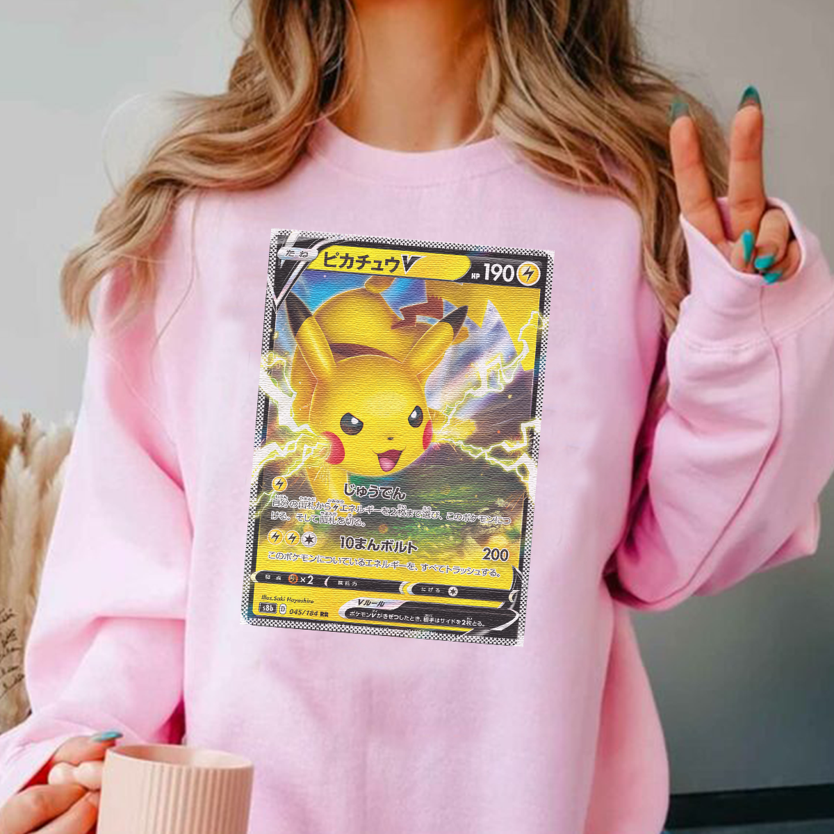 Personalized Pokémon Fabric Trading Card Y4 Patch Suture Unisex Crewneck,Perfect Gift for Fans Friends,P-C-14