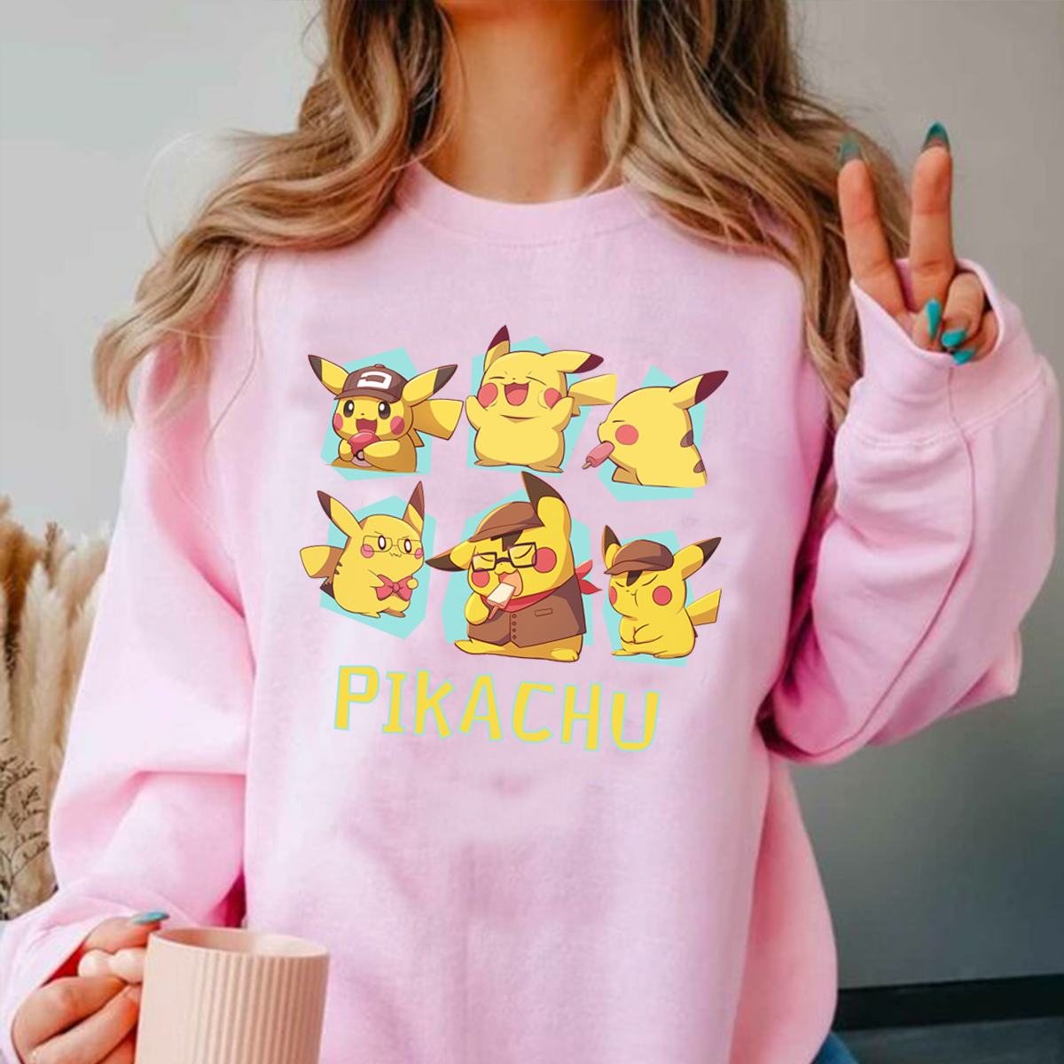 Cute Pikachu Characters Anime Unisex T-Shirt,Crewneck,Hoodie,H-C-769