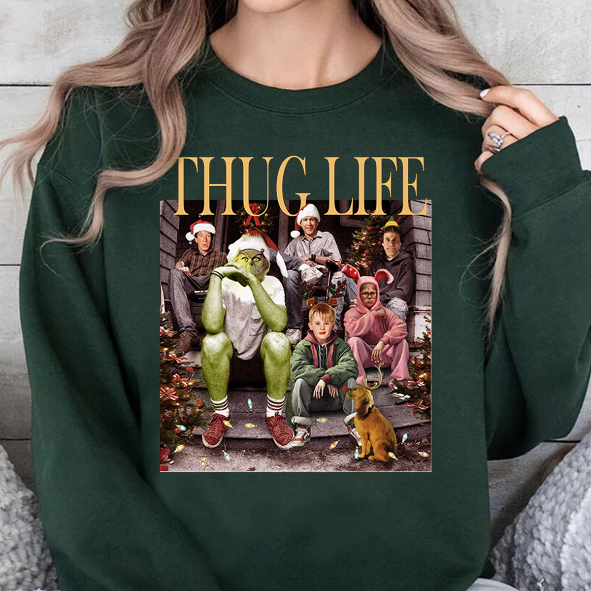 Thug Life Home Alone Christmas Vintage T-Shirt,Crewneck,Hoodie,H-C-702