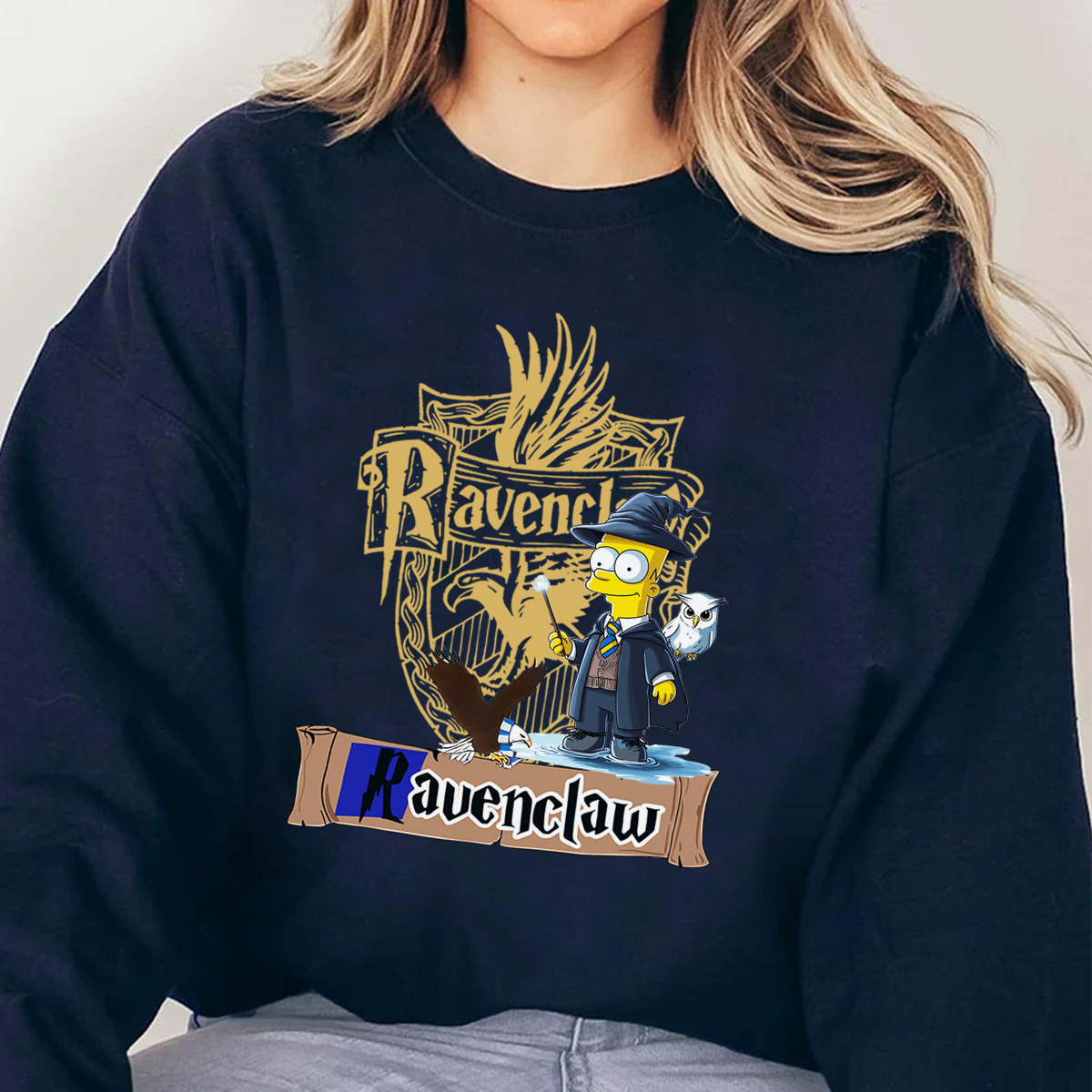 Mysterious The Simpsons x Harry Potter Four House Collaboration T-Shirt,Crewneck,Hoodie,H-C-696