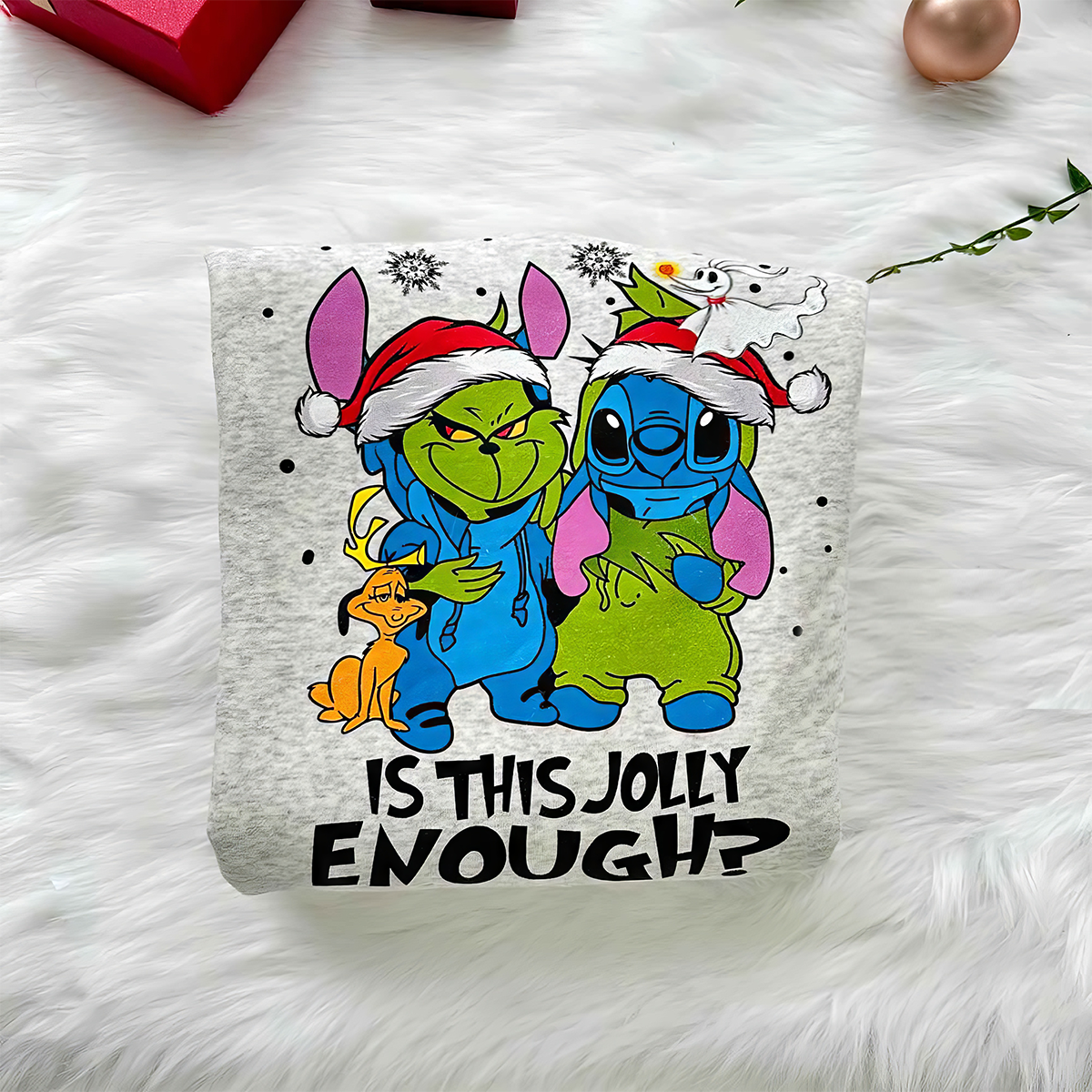 Stitch Grinch Is This Jolly Enough T-Shirt,Crewneck,Hoodie,TS-C-394